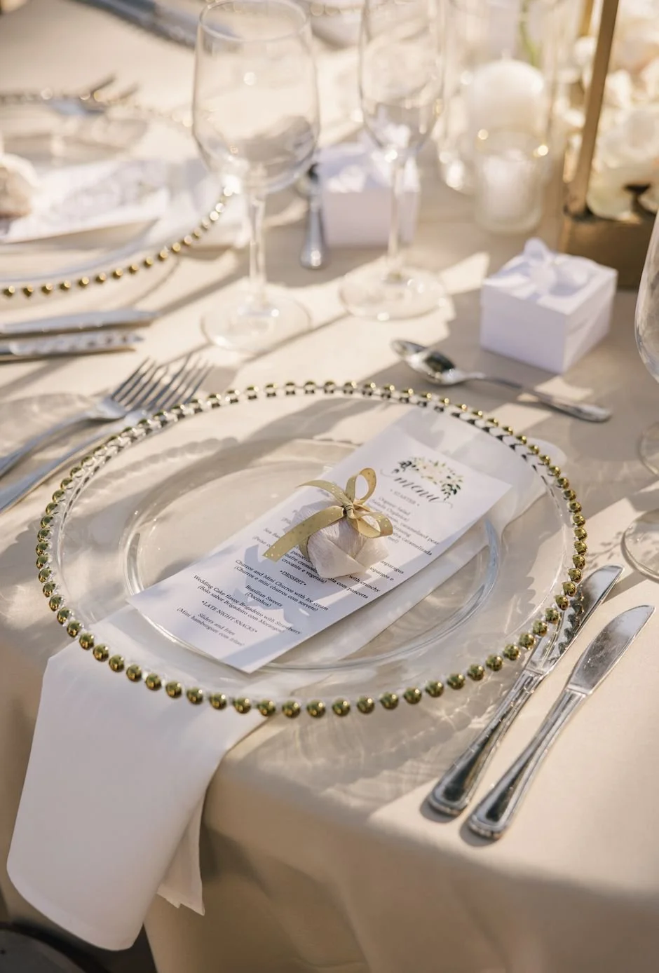 Gold Beaded Charger Plates