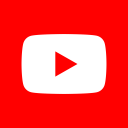 YouTube logo with a red background and white play button icon