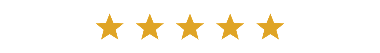 Five gold stars in a rating graphic