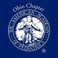 Ohio Chapter logo of the American Academy of Pediatrics featuring a classical figure with outstretched arms inside a circular emblem
