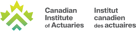 Logo of the Canadian Institute of Actuaries with text in English and French