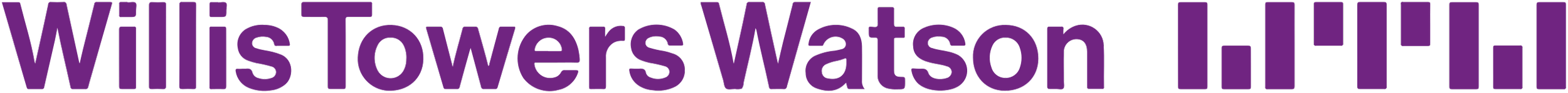 Text with the words 'Willis Towers Watson' in purple on a black background.