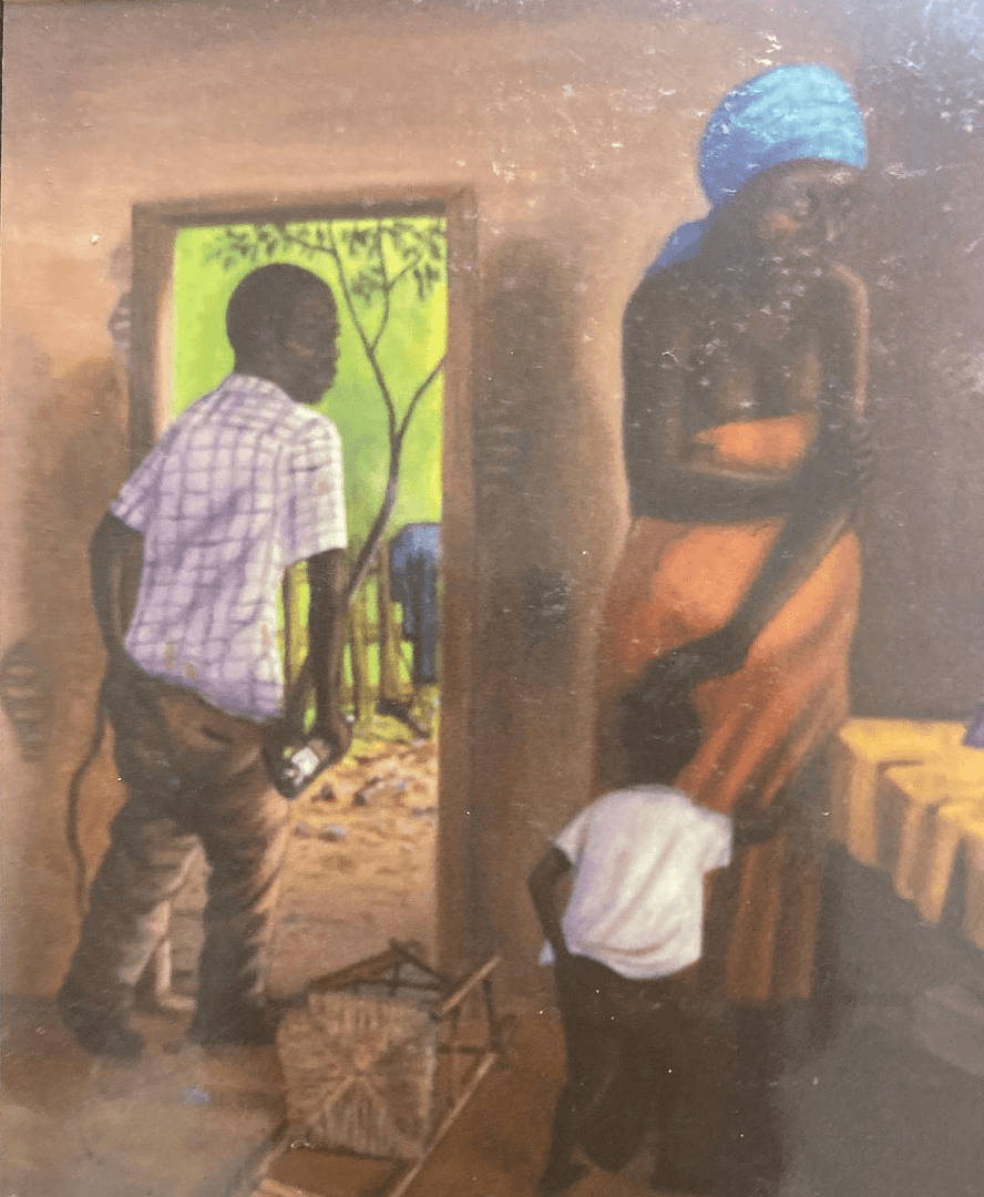 Domestic violence, private collection acrylic on canvas