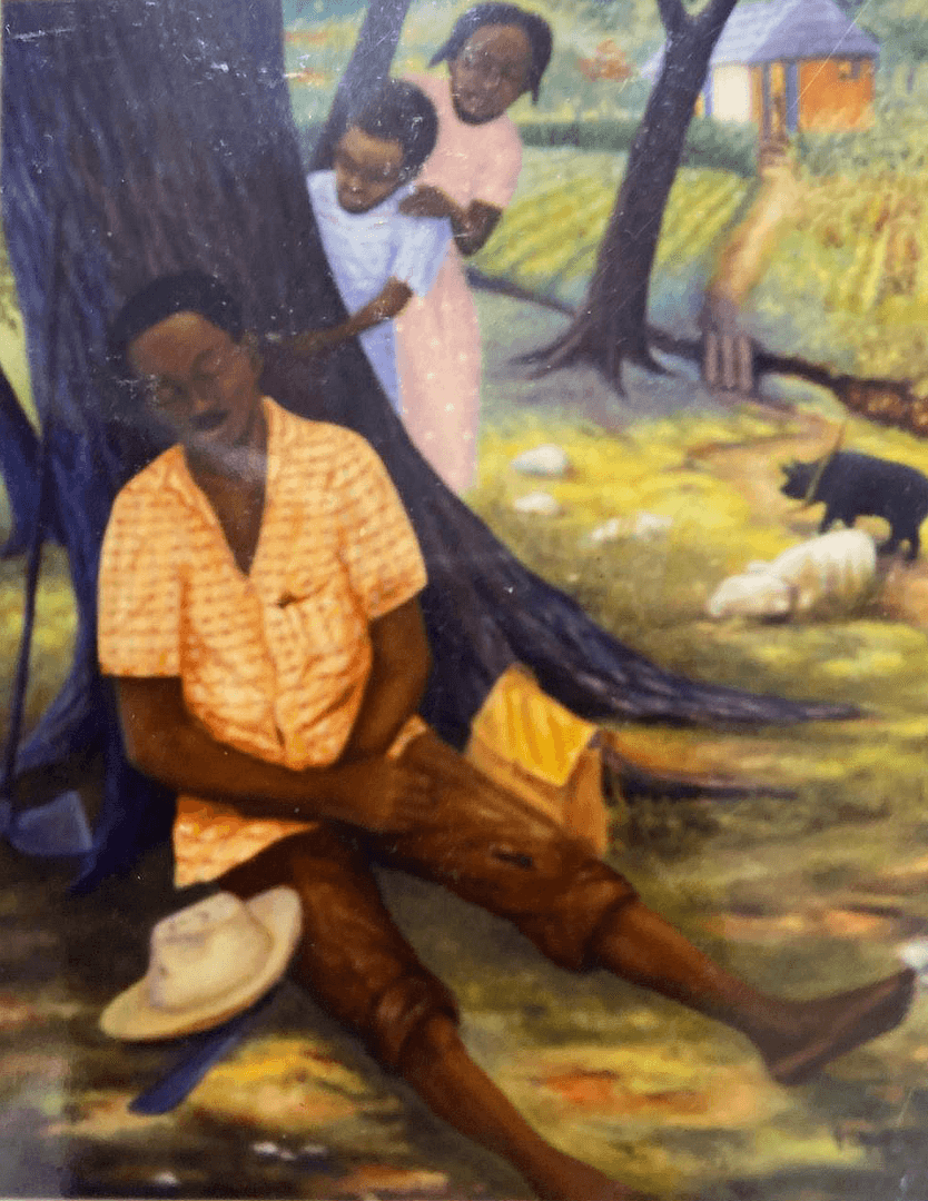 Bugging daddy acrylic on canvas, Dr. Paul Ravix collection