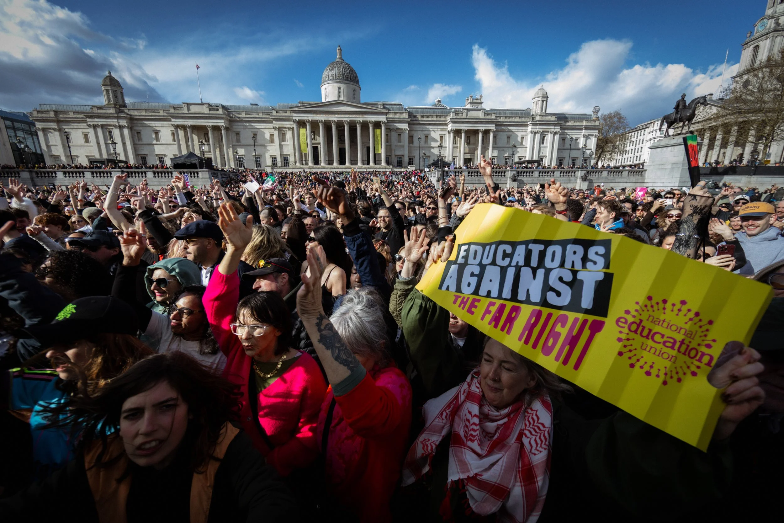 Thousands of people partied in Trafalgar Square under the banner 'House Against Hate'.