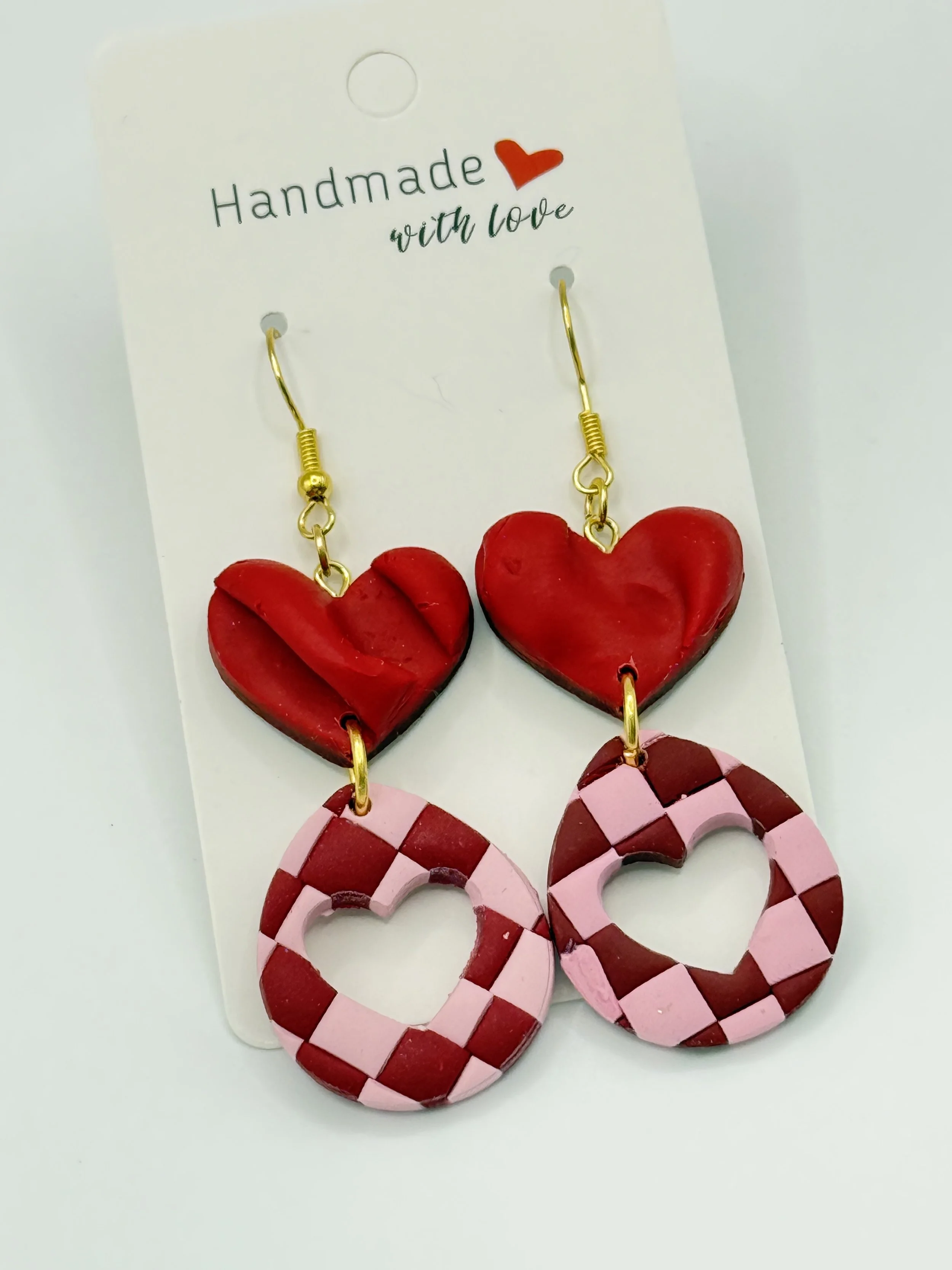 Handmade Heart Charm Earrings