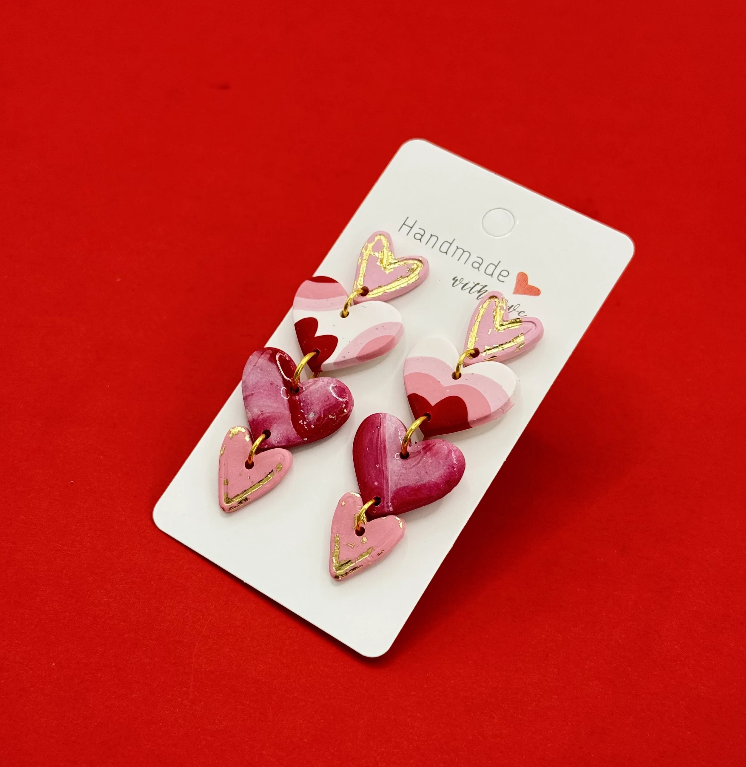 Handcrafted Heart Drop Earrings
