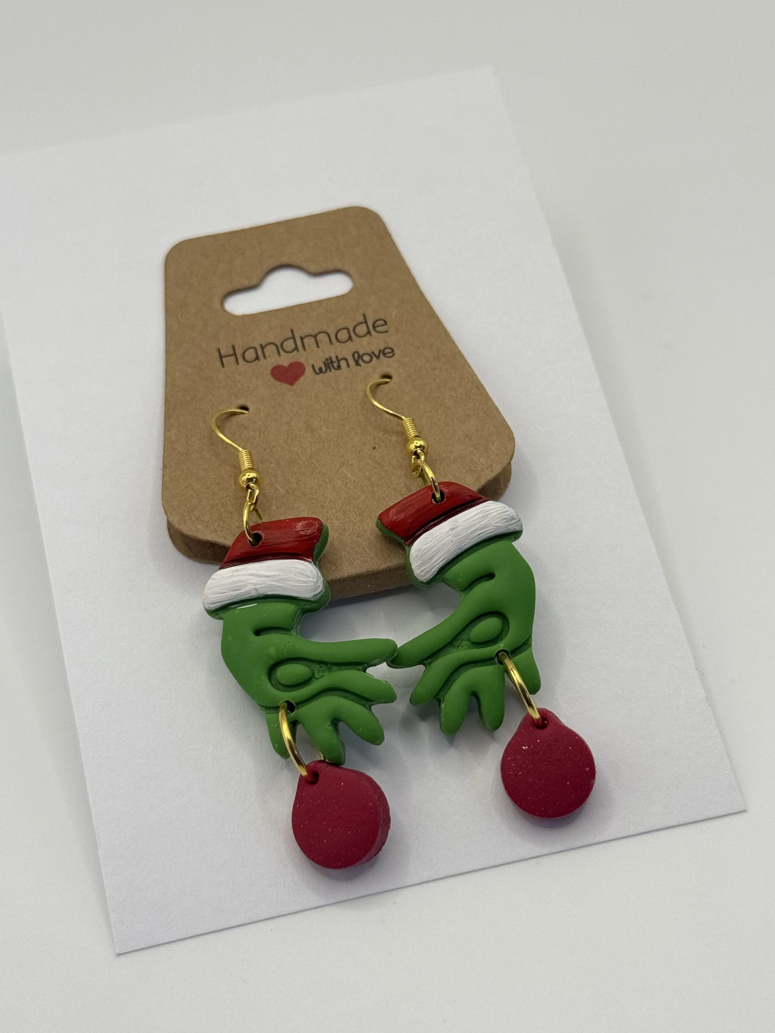Grinch-Themed Holiday Earrings