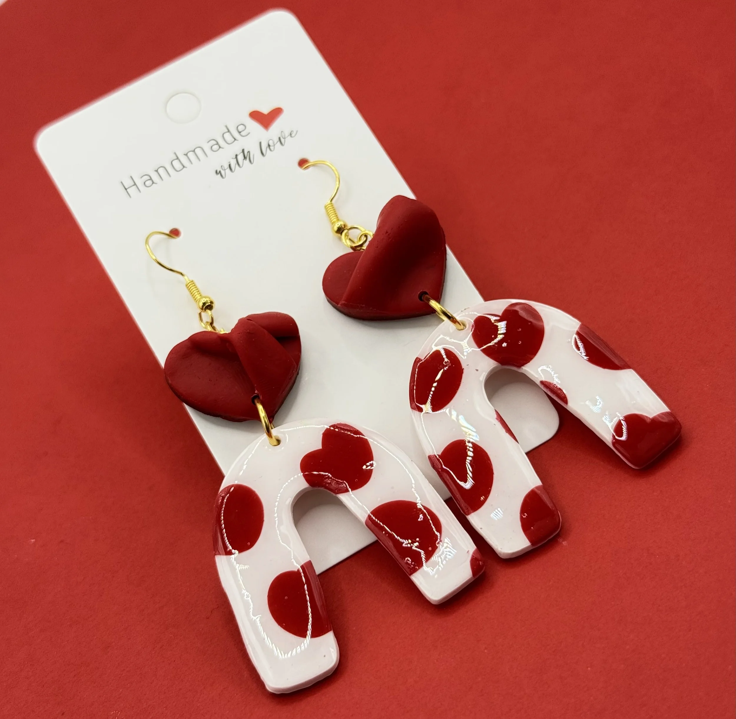 Handcrafted Heart & Arch Earrings