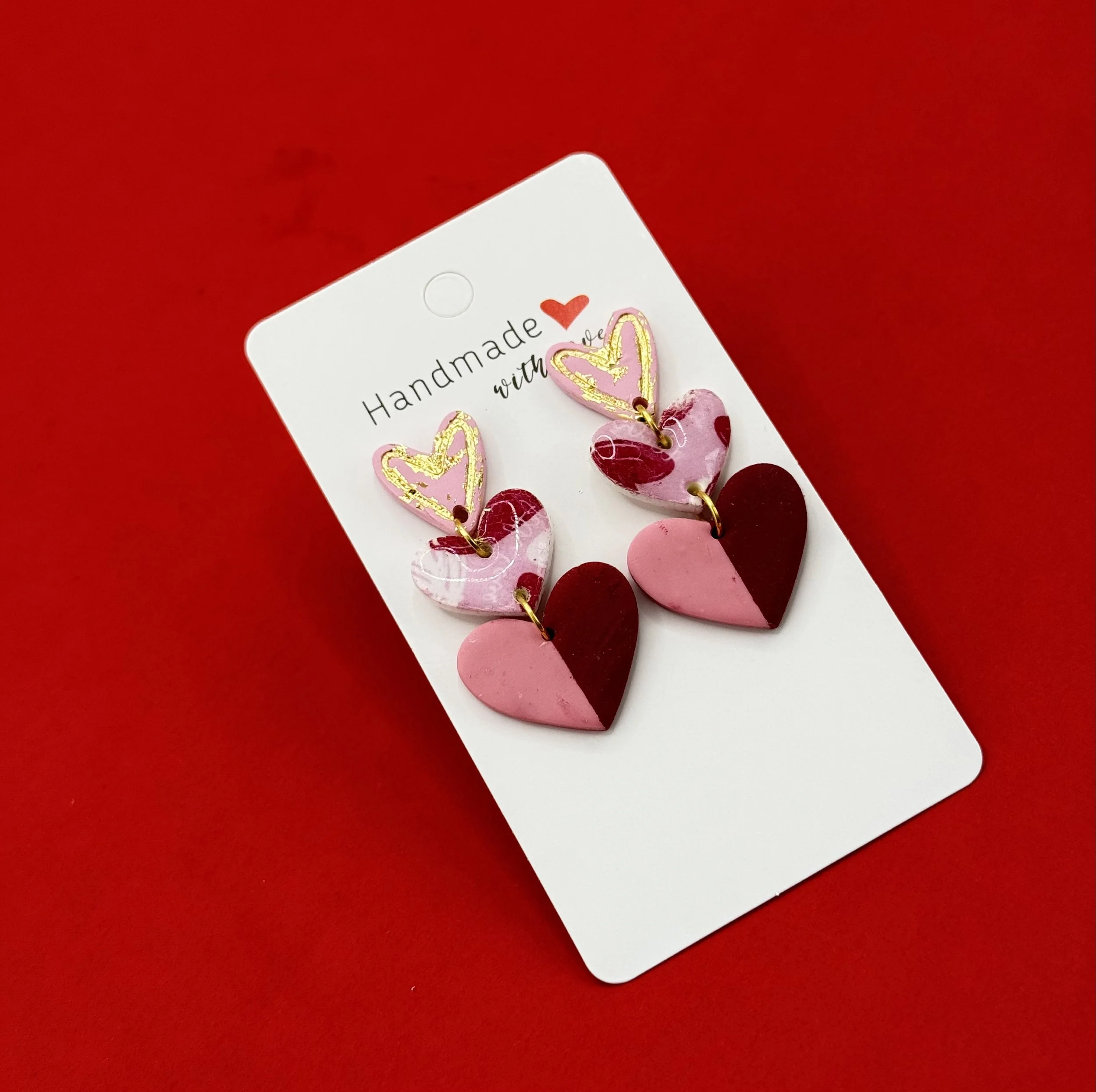 Handmade Heart Drop Earrings