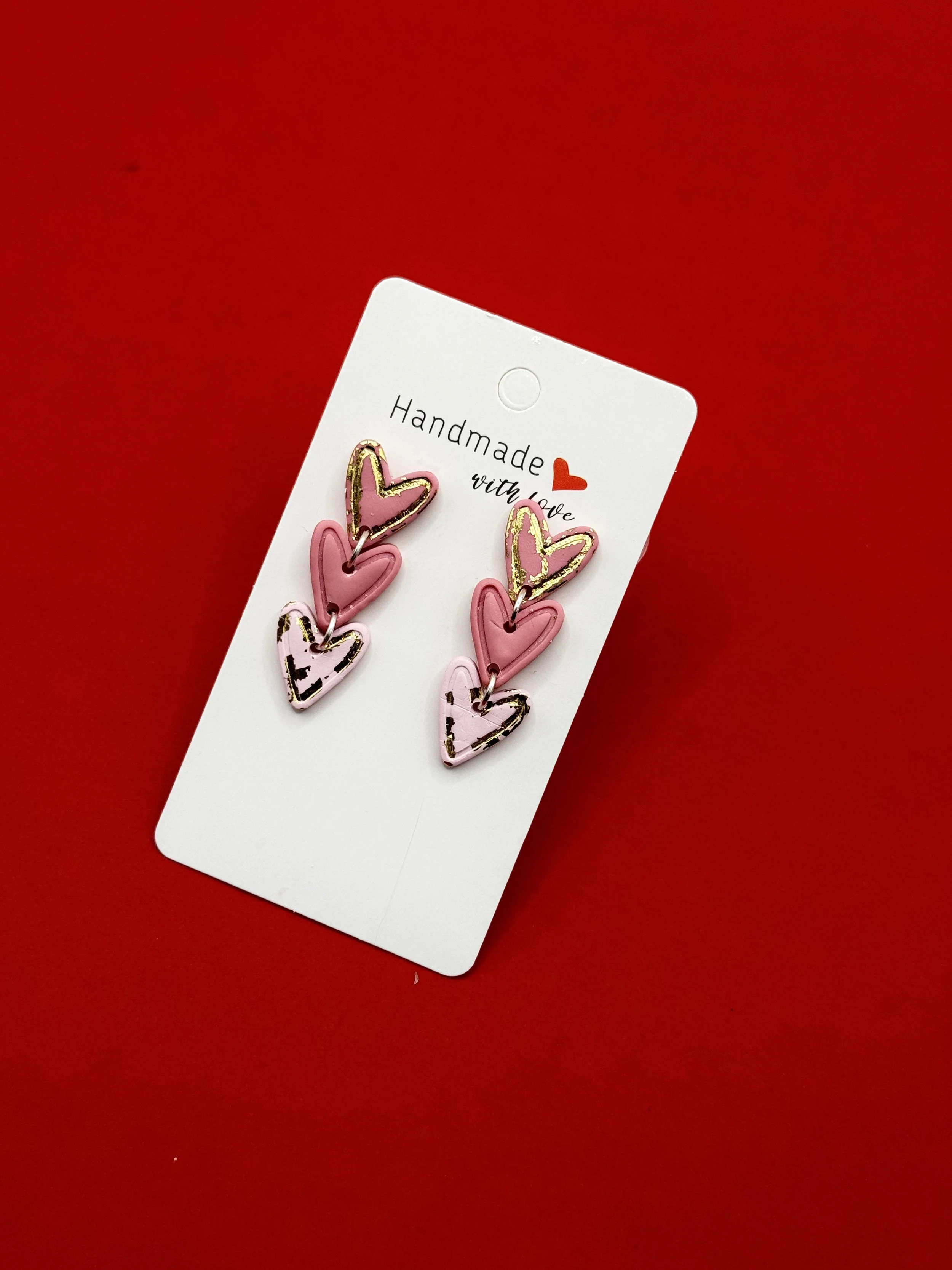 Handmade Heart Drop Earrings