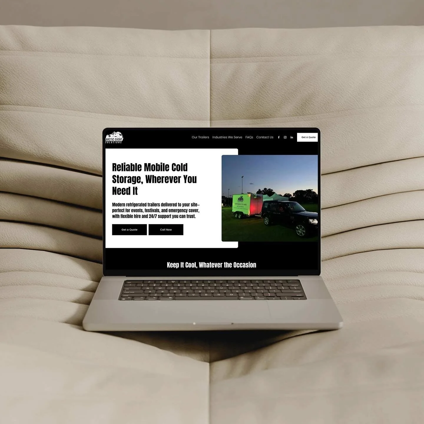 Our website has had a massive upgrade and is looking slick 🔥💻

Big thank you to @ruth_gaunt who got the revamp done in a day! Cant recommend enough for anyone looking for a new website or just an updated look 

Check it out www.arcticeventsolutions