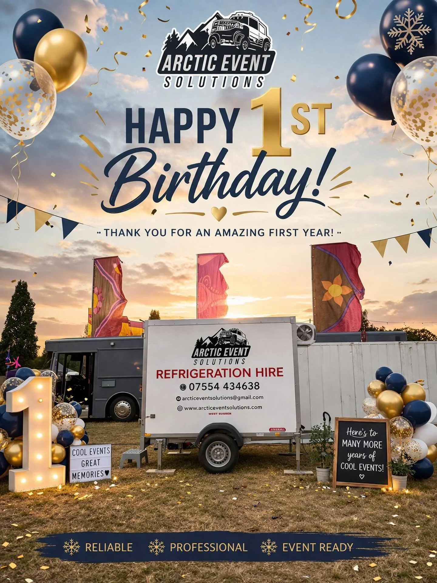 🎉❄️ 1 YEAR OF ARCTIC EVENT SOLUTIONS ❄️🎉

What a year it&rsquo;s been! Plenty of festivals, weddings, breakdown covers, you name it we&rsquo;ve probably kept it cool 🚚❄️

Thank you to everyone who has supported us, trusted us, and been part of our