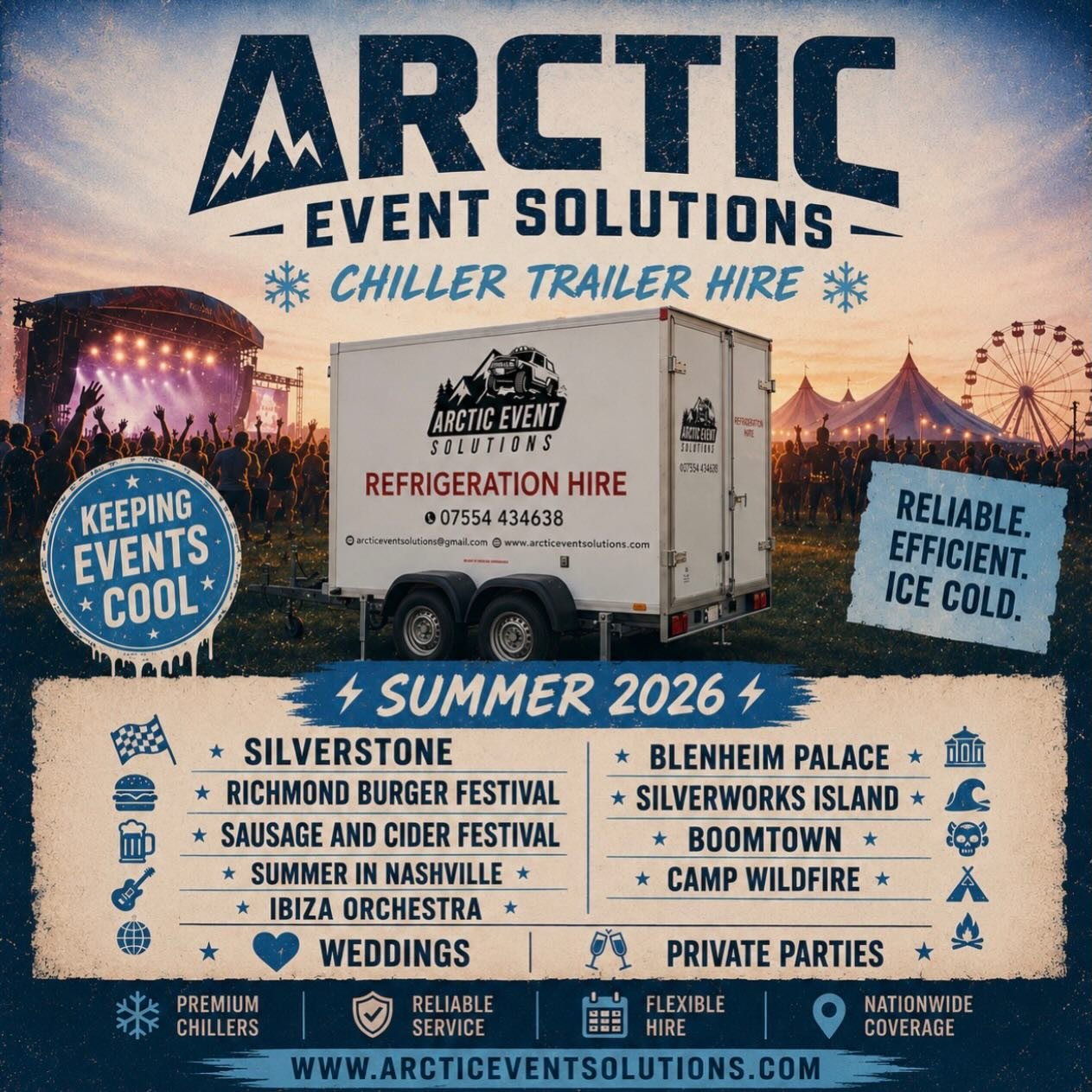 Our very own festival lineup is coming together nicely for summer this year🧊☀️ 

Can&rsquo;t wait to deliver cold storage solutions to some of the biggest and best events the UK has to offer! 

With very limited space left in the calendar, get in to