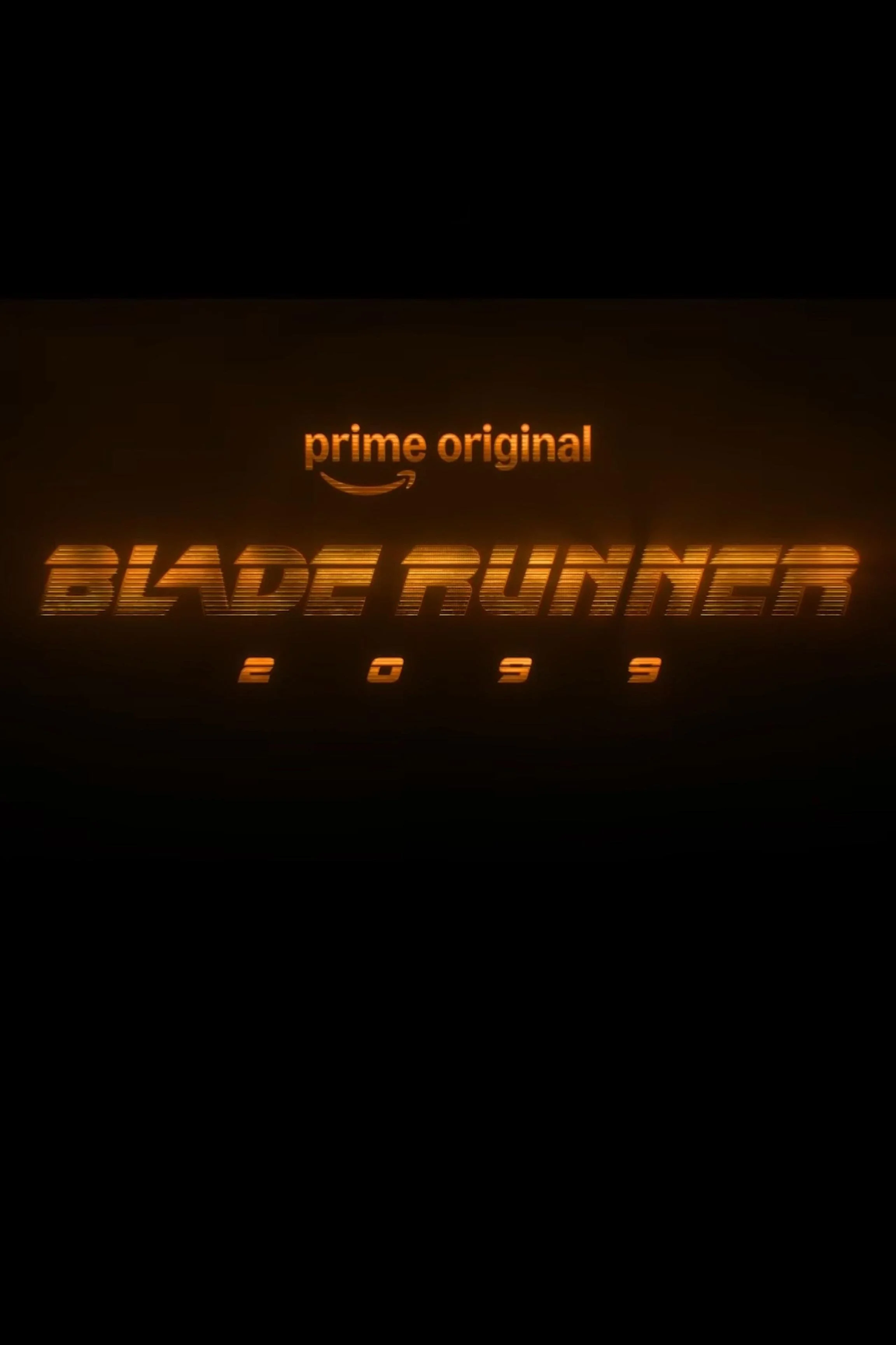 Promotional poster for the TV series "Blade Runner 2099" featuring a silhouette of a person against a cyberpunk cityscape with neon signs and futuristic buildings, and text indicating it is coming soon to Prime Video.