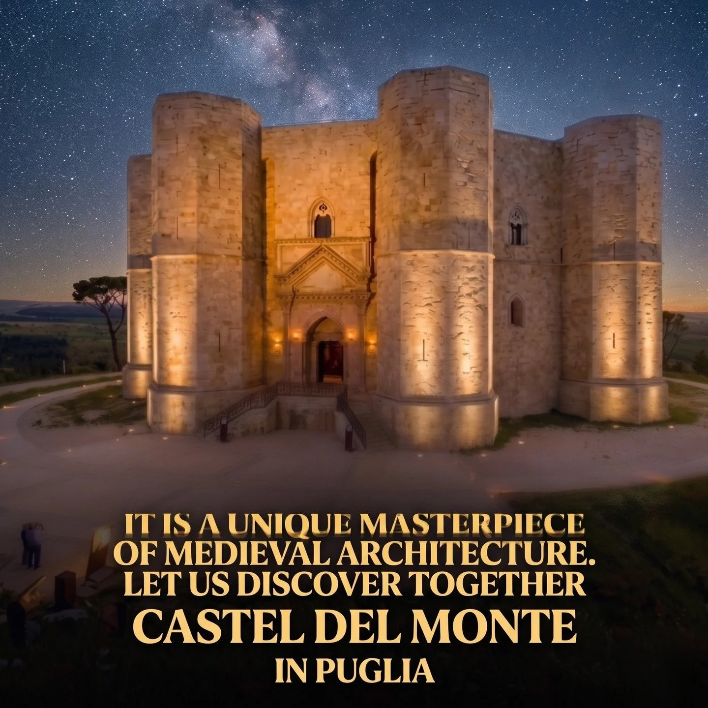DISCOVER CASTEL DEL MONTE IN PUGLIA WITH US 🏰
In the heart of Puglia, the majestic Castel del Monte still tells the genius of Frederick II of Swabia today.
Built in 1240, this extraordinary medieval castle was not just a fortress: its strategic posi