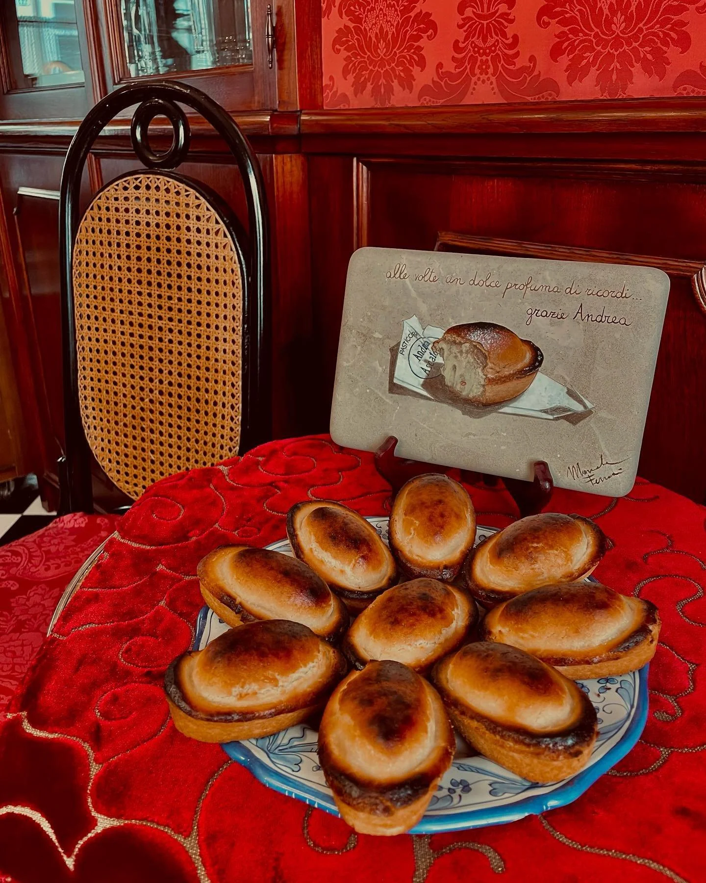 Traditional Pasticciotto Galatinese, a custard-filled pastry from Galatina, Puglia, Italy.