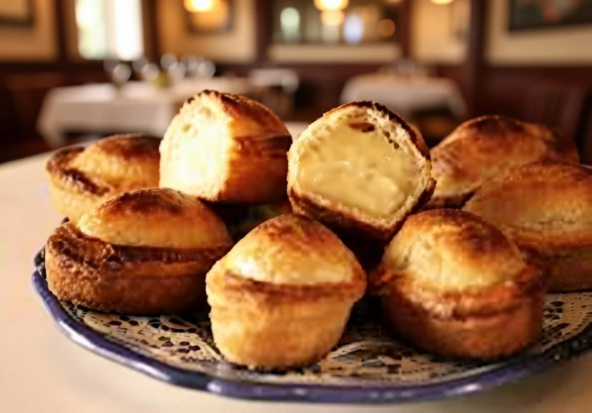 A golden, freshly baked Pasticciotto from Galatina, featuring a crumbly shortcrust shell and a rich, lemon-scented custard heart. A Salentine breakfast classic.