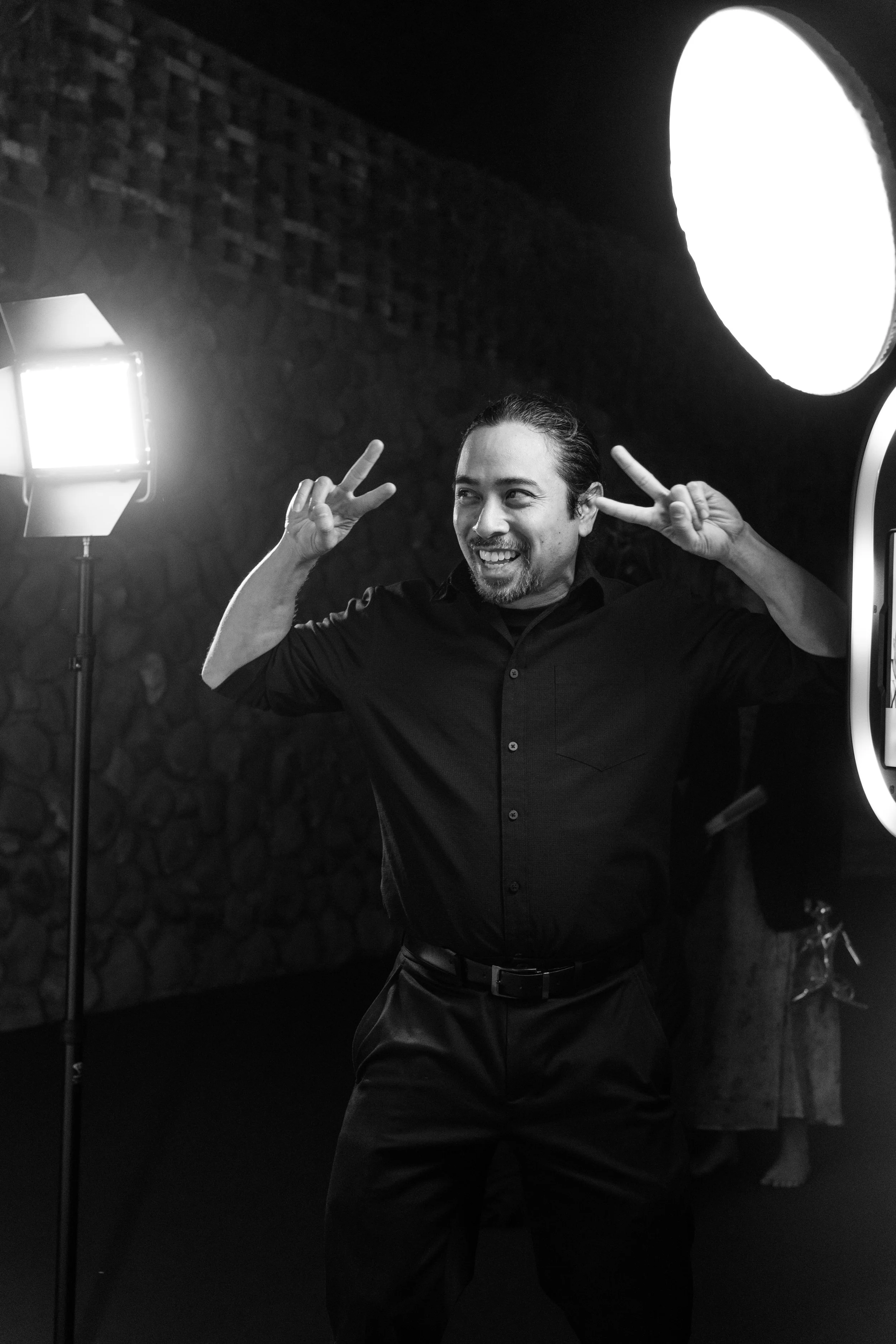 Phil from Luxelle smiling during a photo booth setup