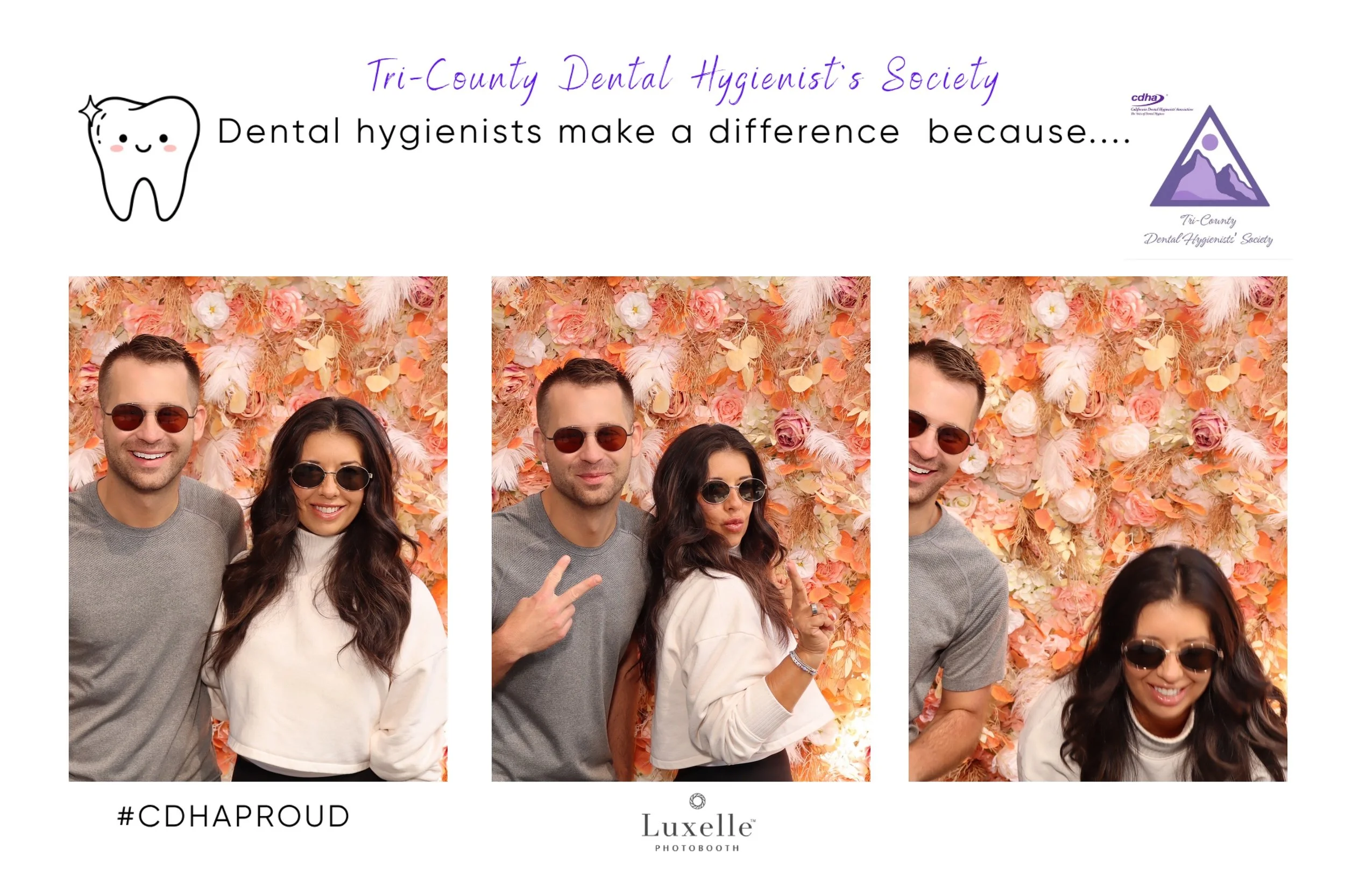 Luxelle photo booth setup at the Tri County Dental Hygienists Society membership mixer