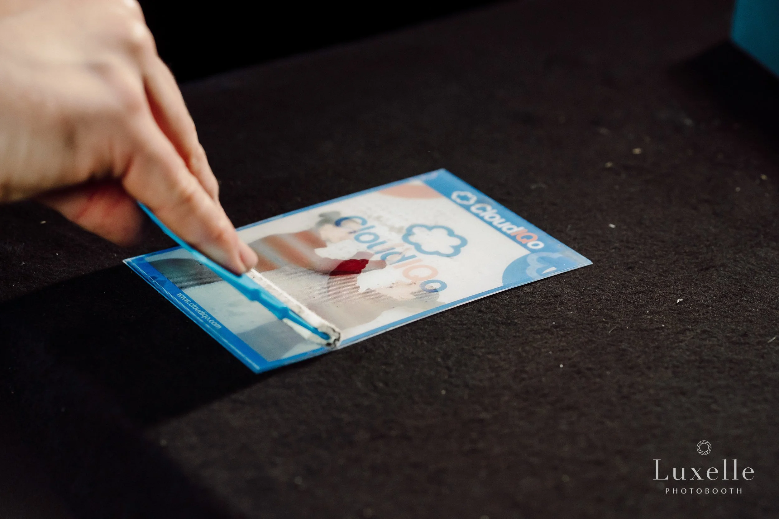 Custom printed photo keepsake from a Luxelle corporate photo booth activation in Southern California