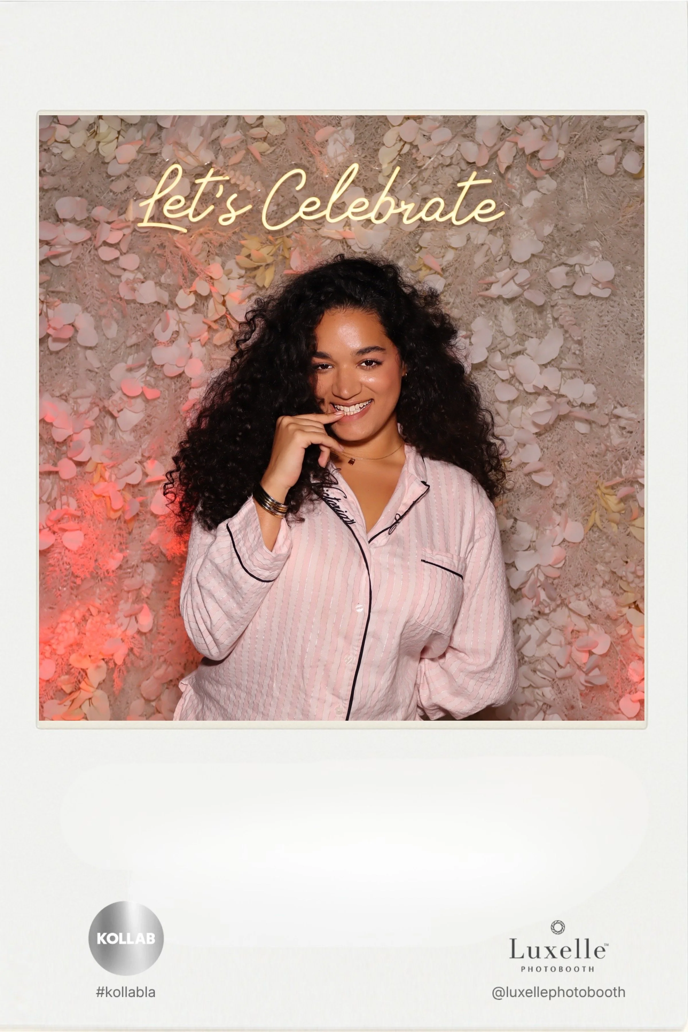 Guests using the Luxelle photo booth at the Kollab LA slumber bash event