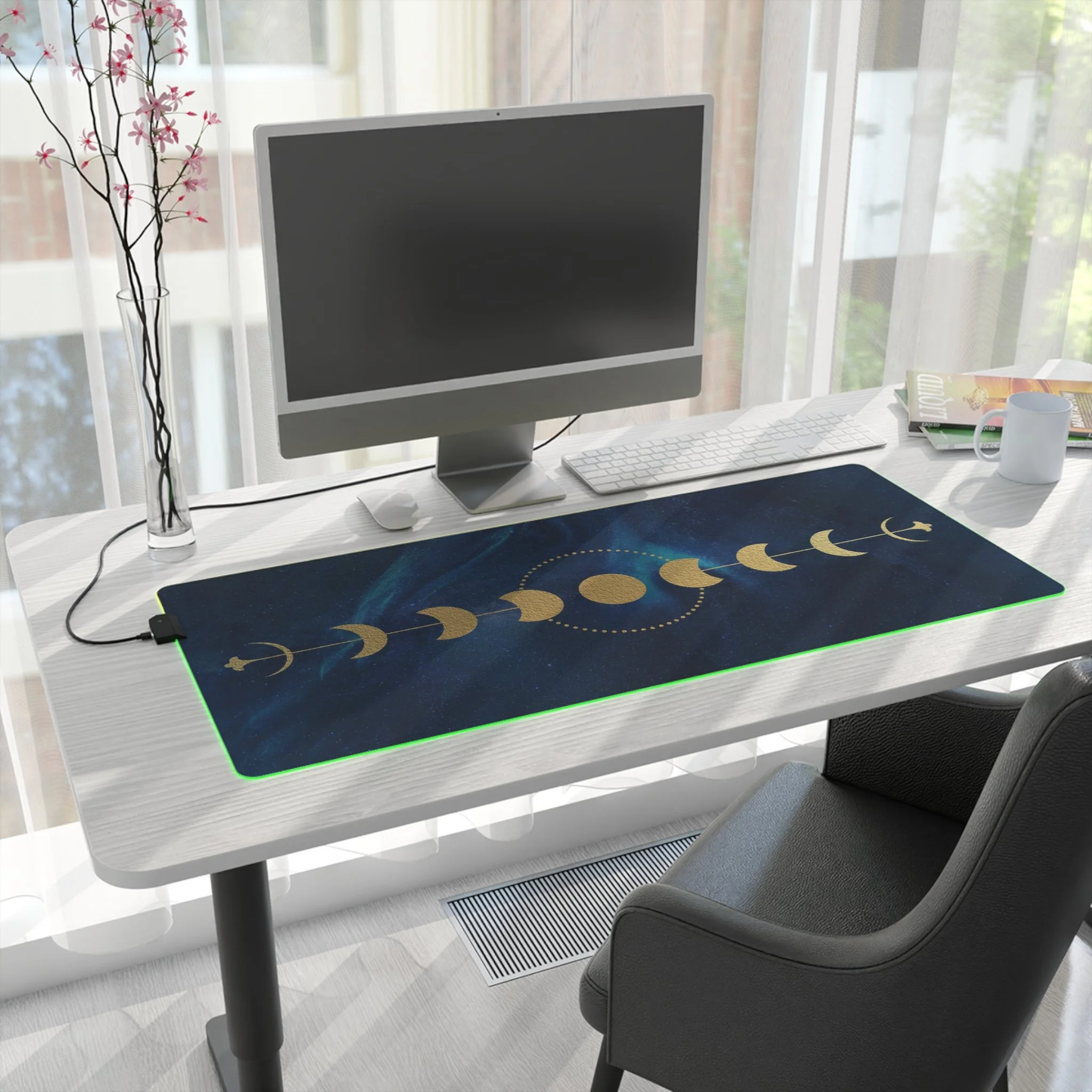 Moon Phases LED Gaming Mousepad