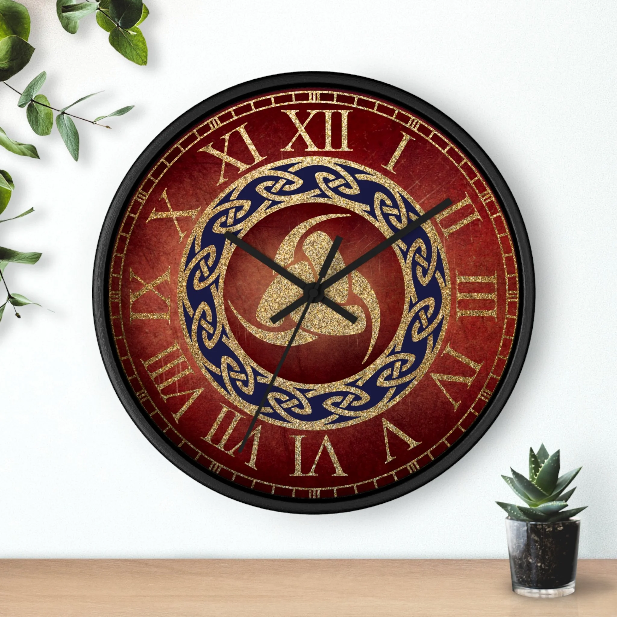 Triple Horn Of Odin Wall clock