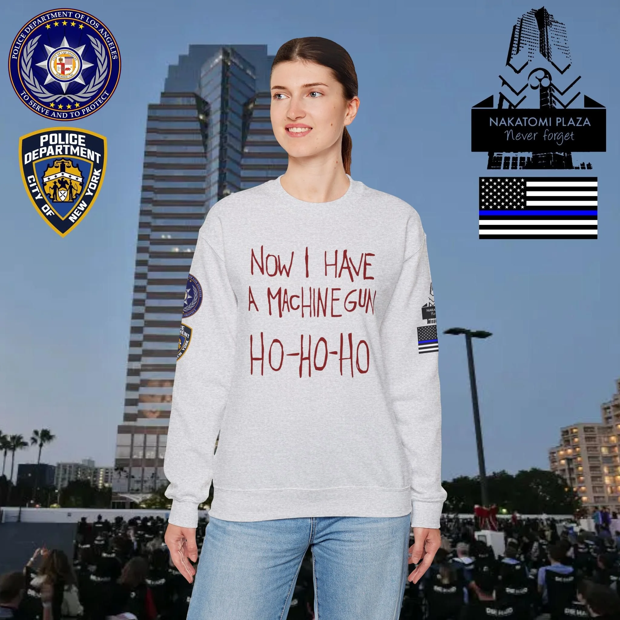 Now I Have a Machine Gun Ho-Ho-Ho Premium Unisex Sweatshirt