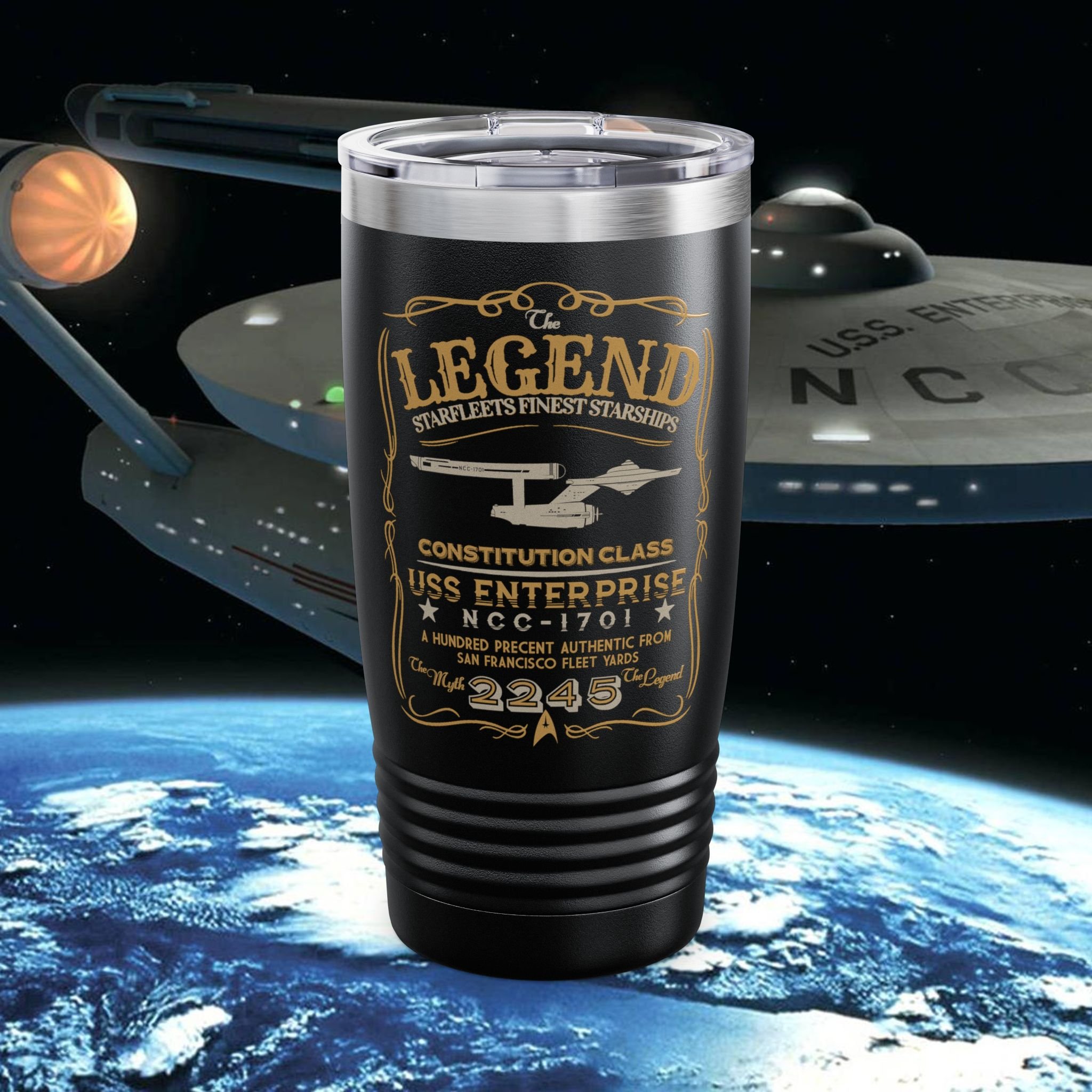 Star Trek Legends USS Enterprise Ringneck Tumbler, 20oz