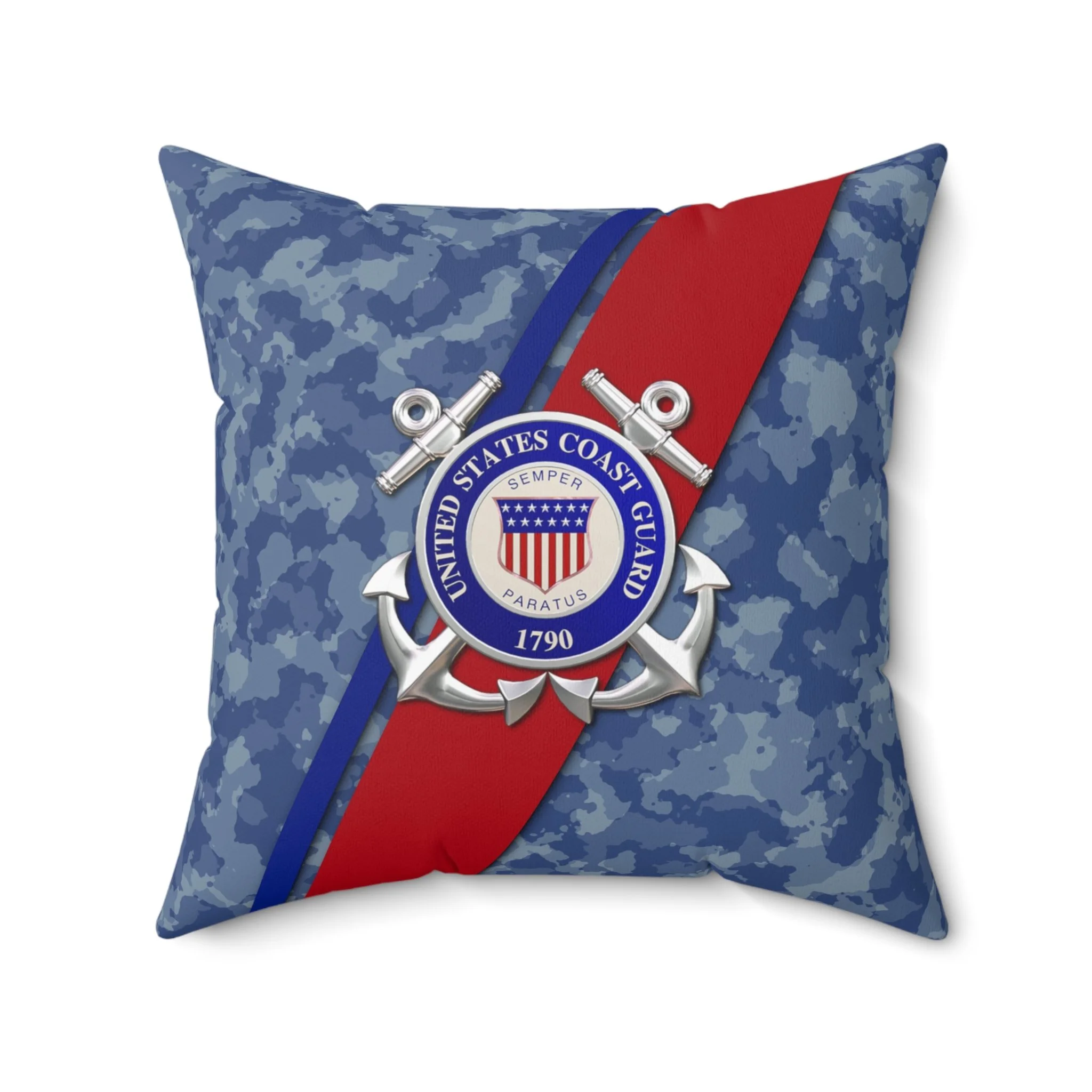 US Coast Guard Spun Polyester Square Pillow
