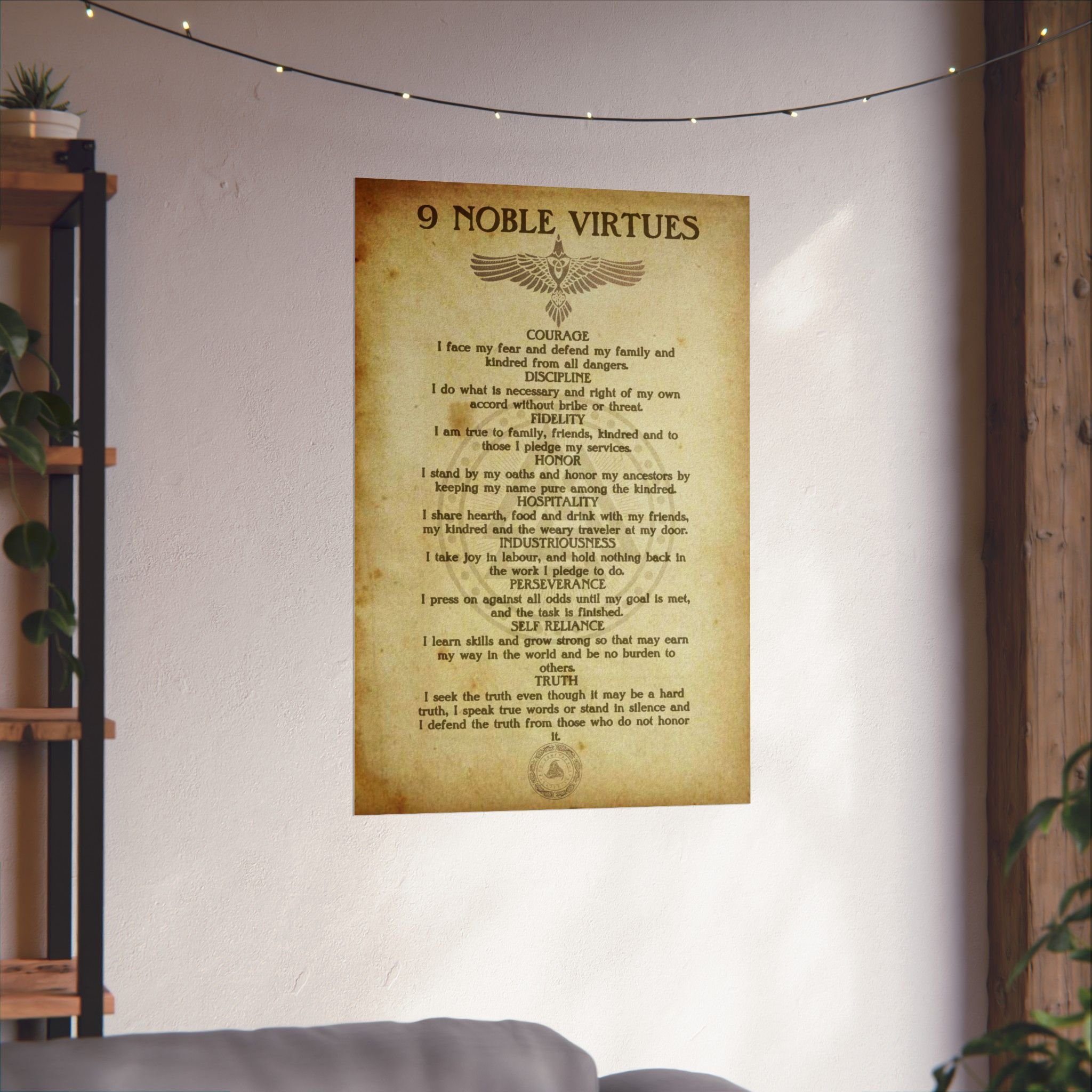 9 Noble Virtues Premium Matte vertical posters
