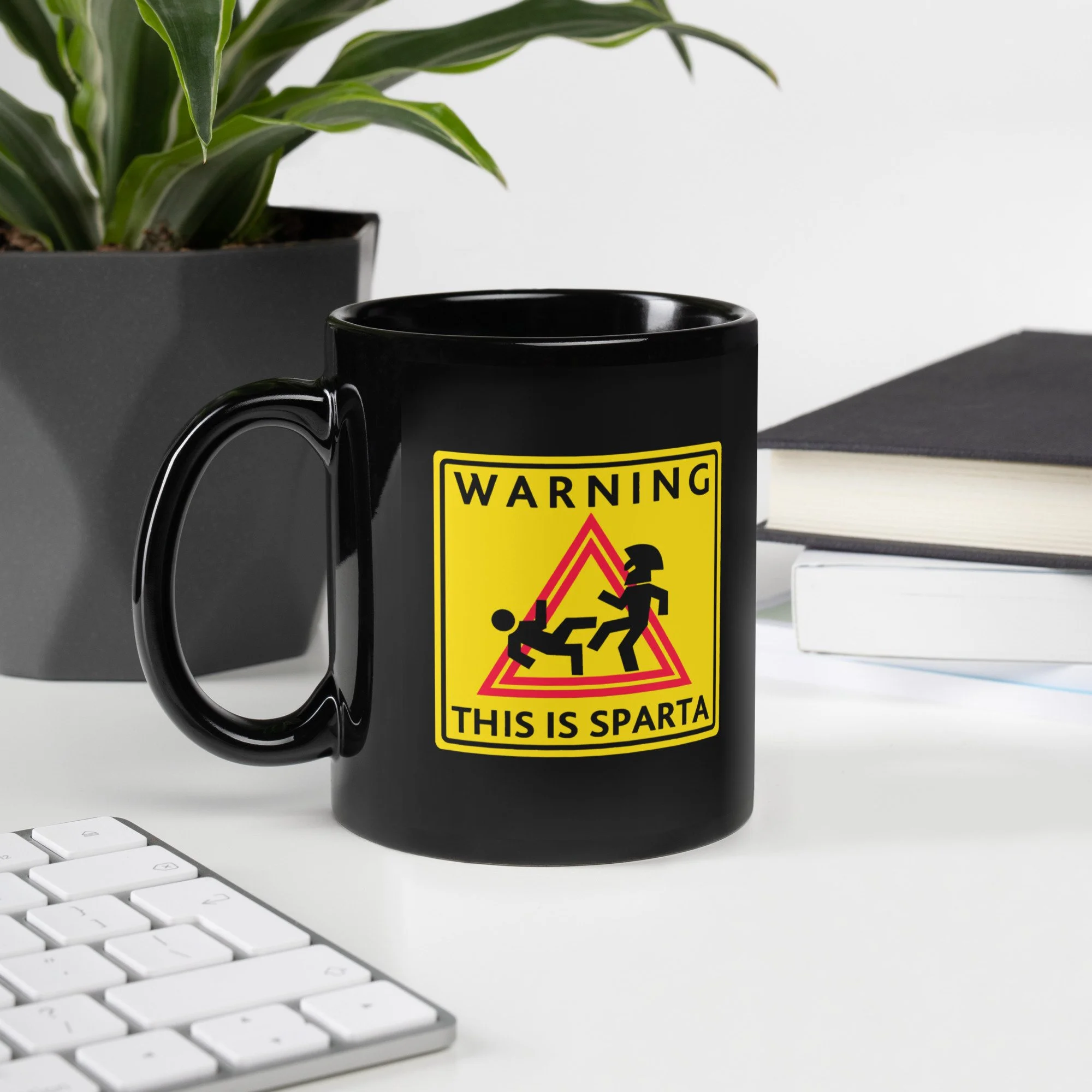 This is Sparta! Black Glossy Mug