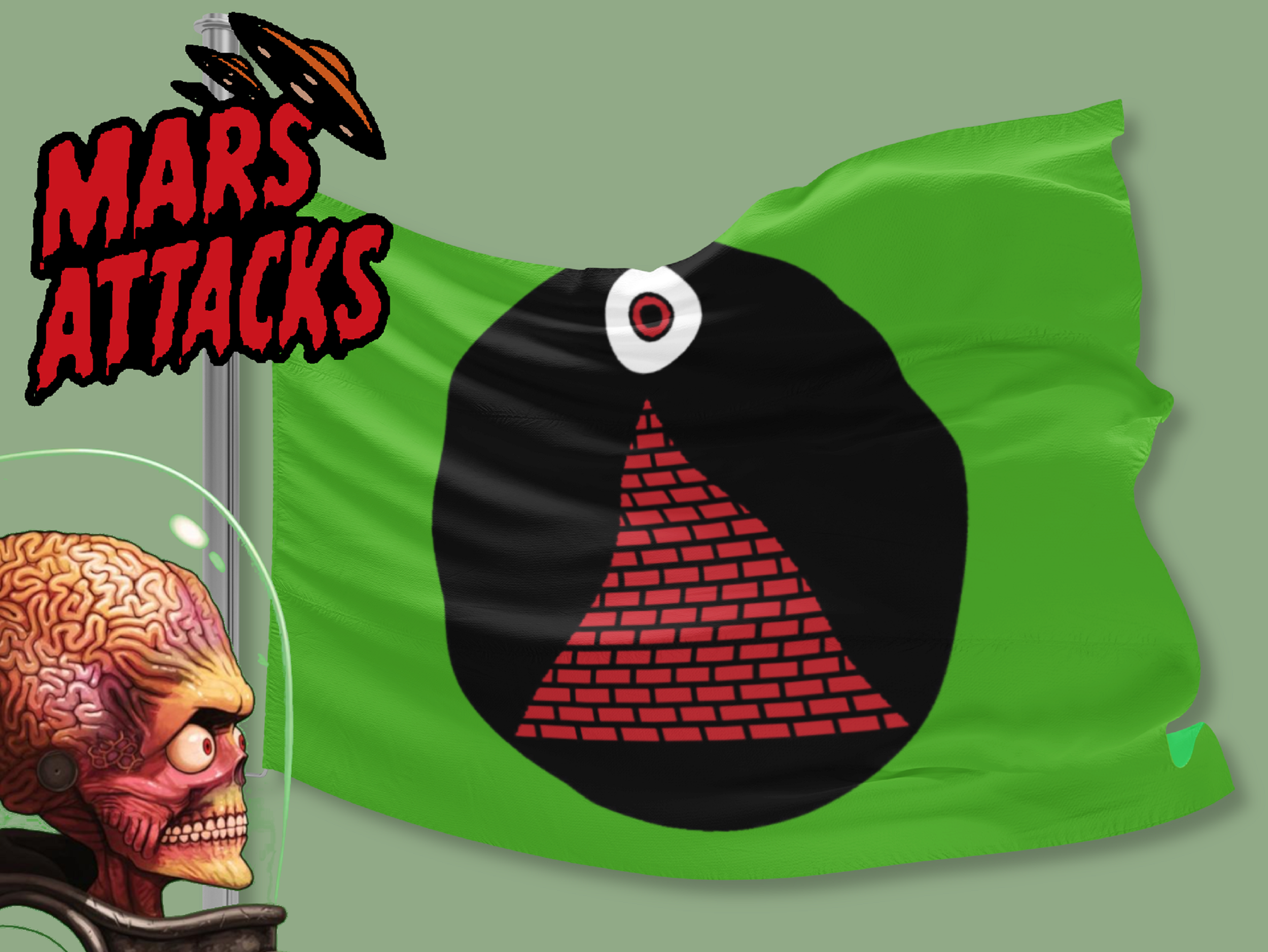 Mars Attacks Flag