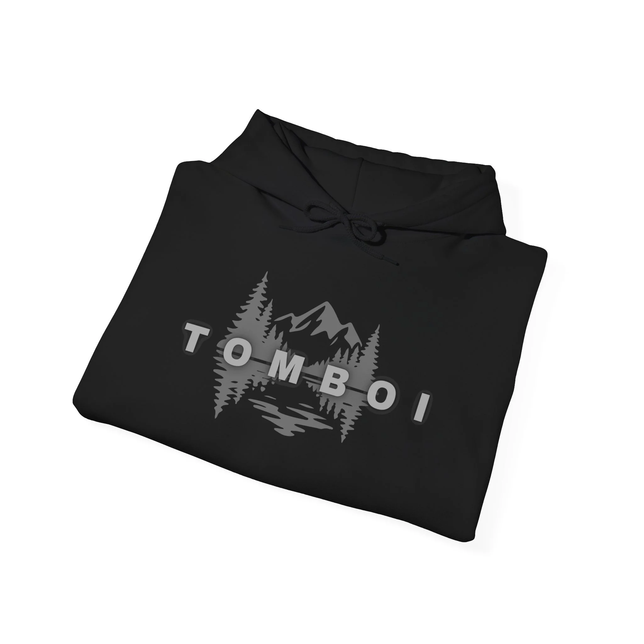 Tomboi Nature Hoodie — Mountain Lake Graphic Sweatshirt