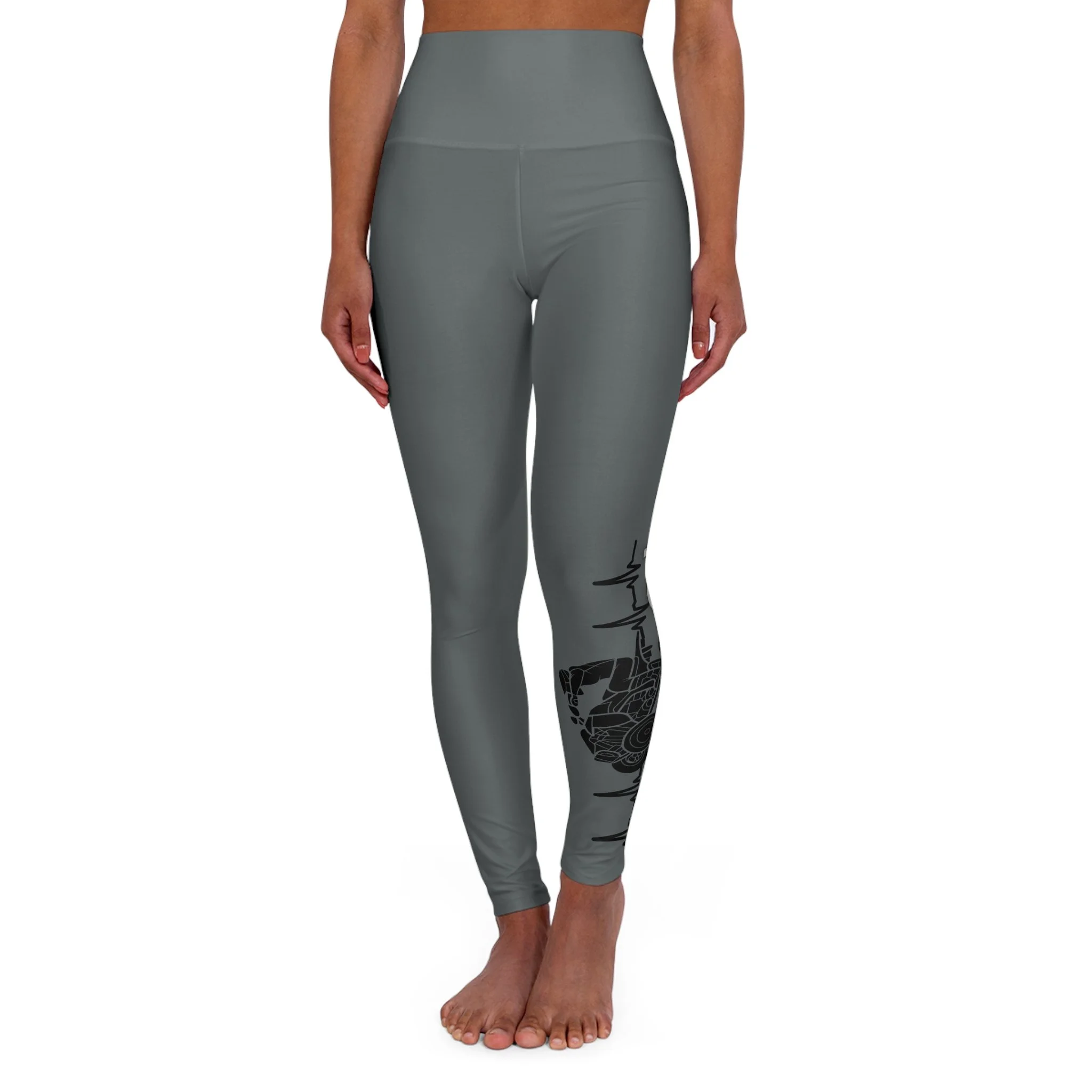 High-Waisted ATV Heartbeat Leggings | Rugged Off-Road Yoga Pants for Women