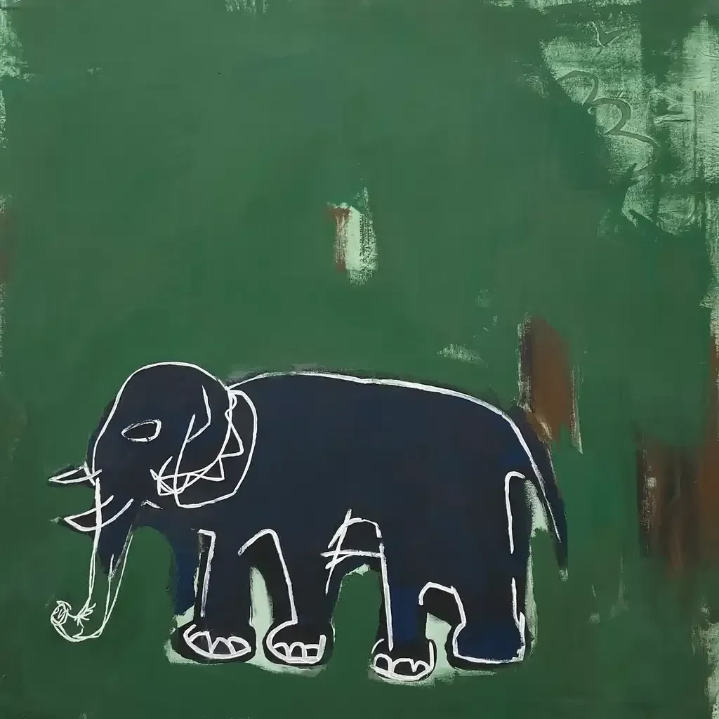 Ɔsono (Elephant)
140 x 140 cm
2024