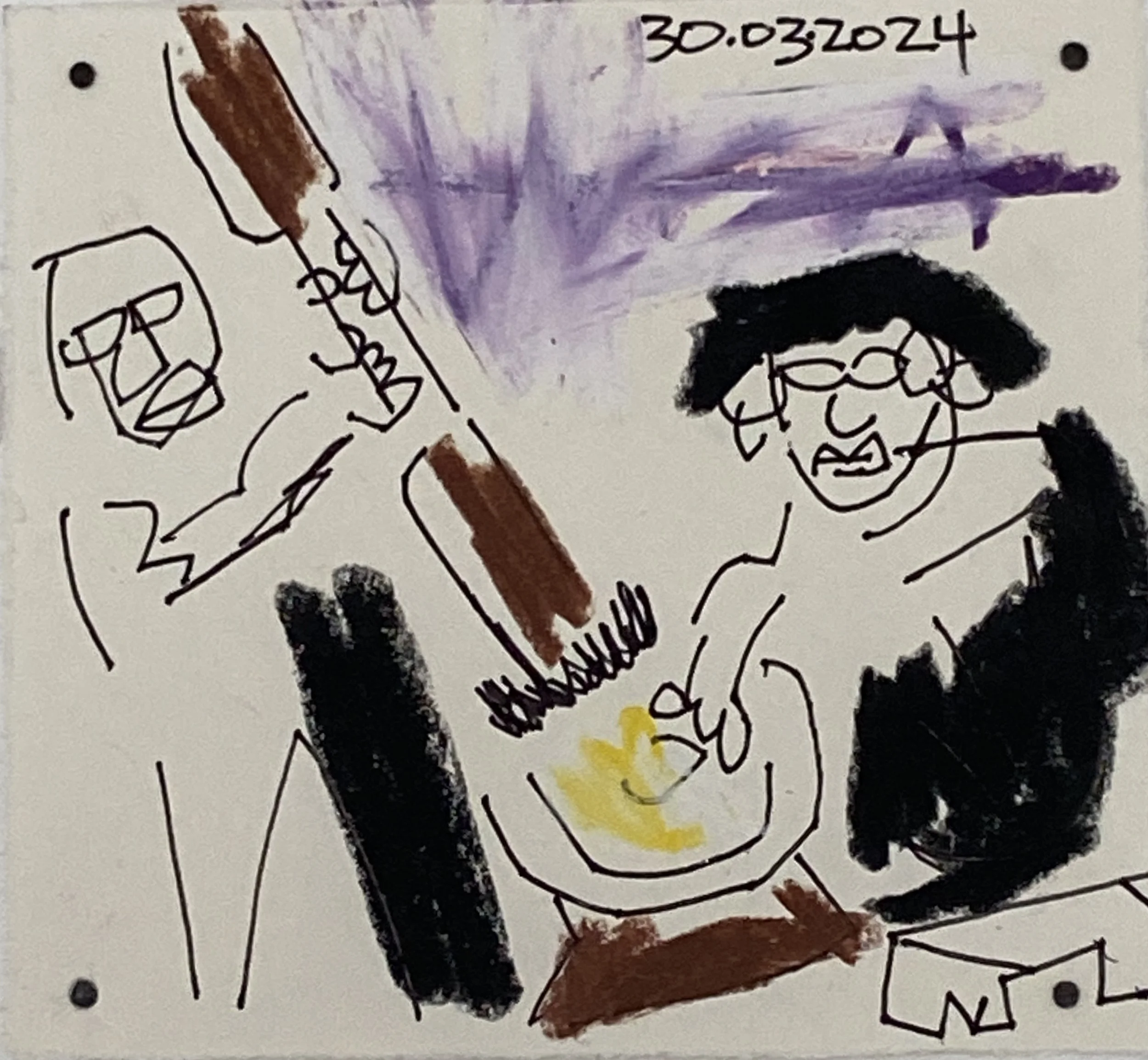 Fufu Wɔ ( Pounding Fufu)
12.2 x 11.4 cm 
2024