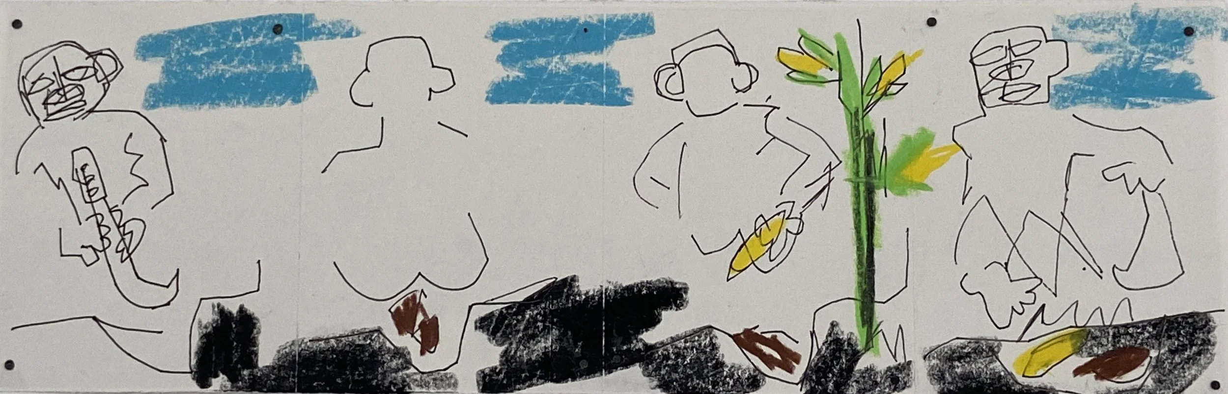 Bush mu Neɛ ( Defecating in the Bush )
39.8 x 12.3 cm
2024 