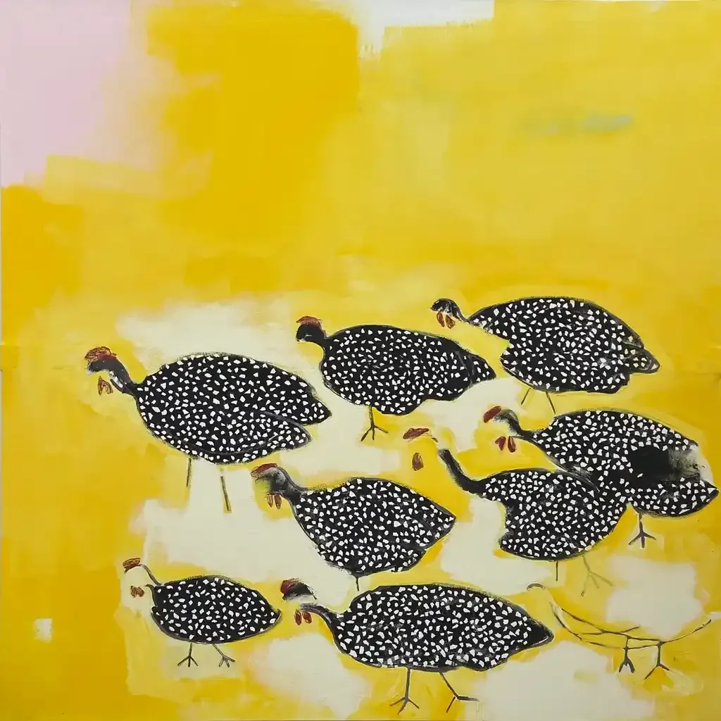 Akomfem (Guinea Fowls)
140 x 140 cm
2024
