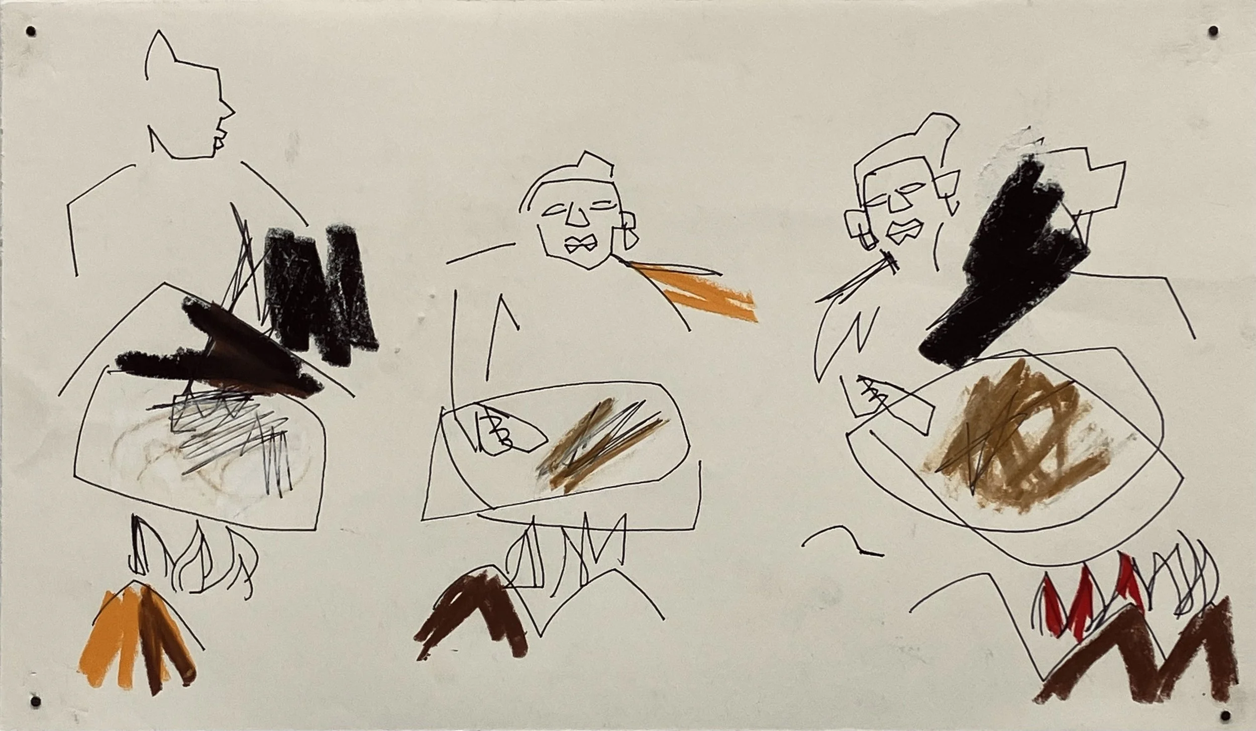 Gari Kyeɛ ( Frying Gari ) 
38.8 x 22.7 cm 
2024
