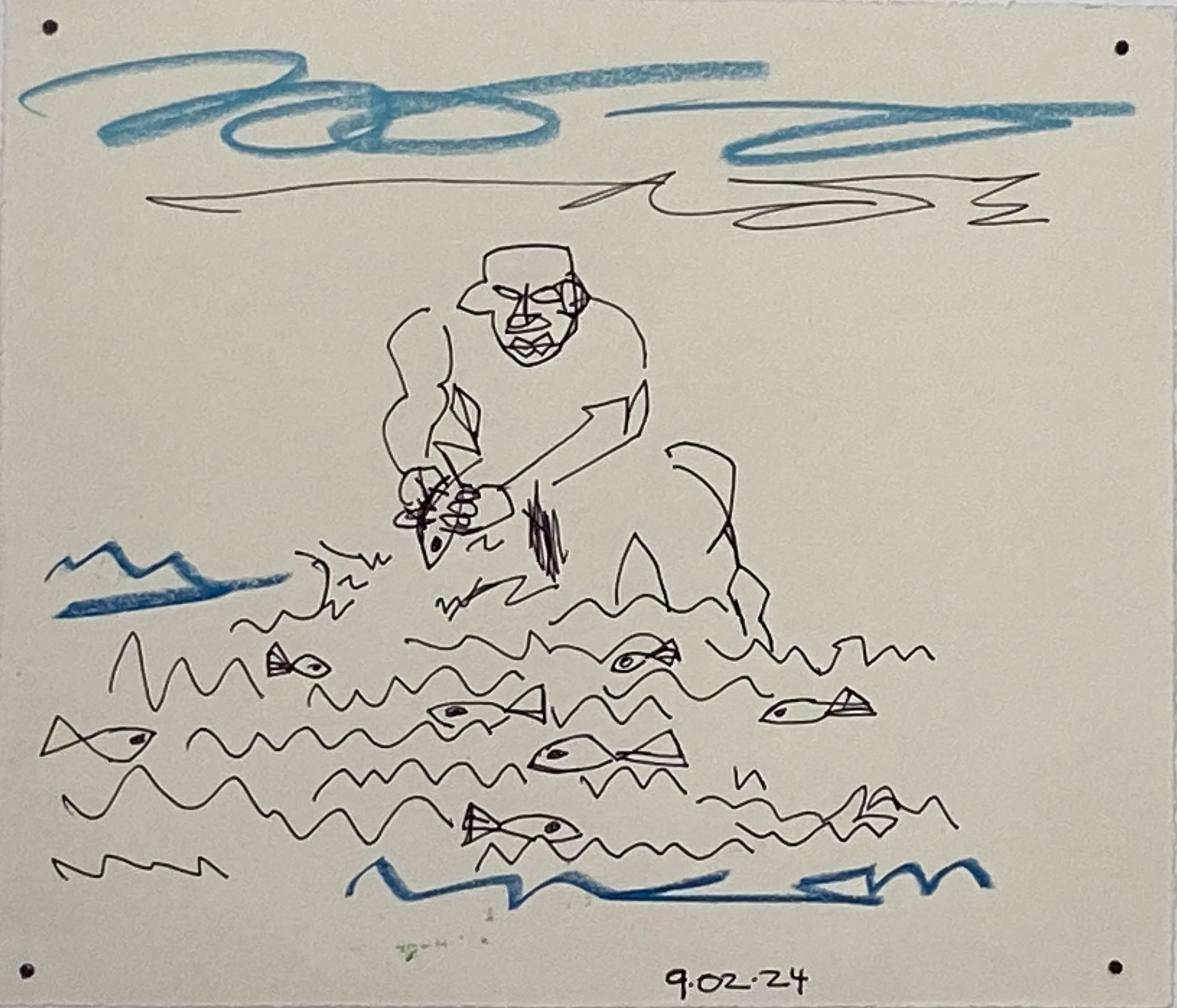 Ofareni ( Fisherman )
25.3 x 21.7 cm 
2024 