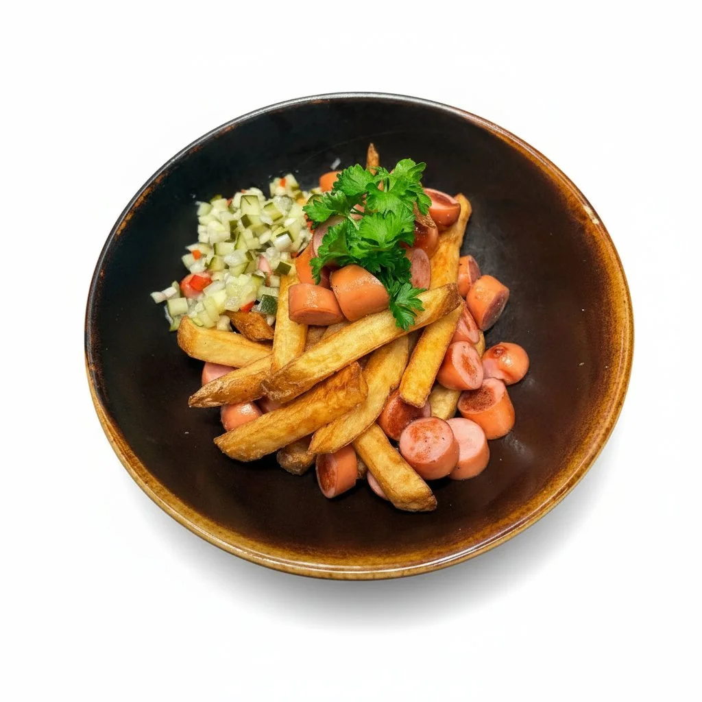 Nakkiperunat kurkkusalatilla