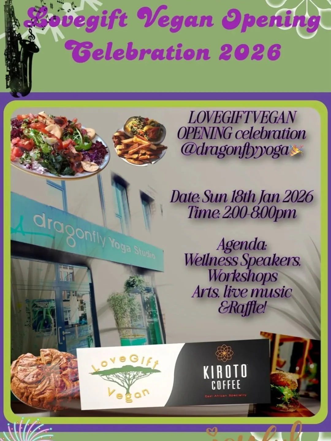 Join us in 2026 for Dragonfly Yoga X LoveGift&rsquo;s epic vegan opening celebration&mdash;good vibes and great eats!

Join Us for the Dragonfly Yoga X LoveGift Vegan Opening Celebration 2026!

Come and celebrate healthy food, culture and community a