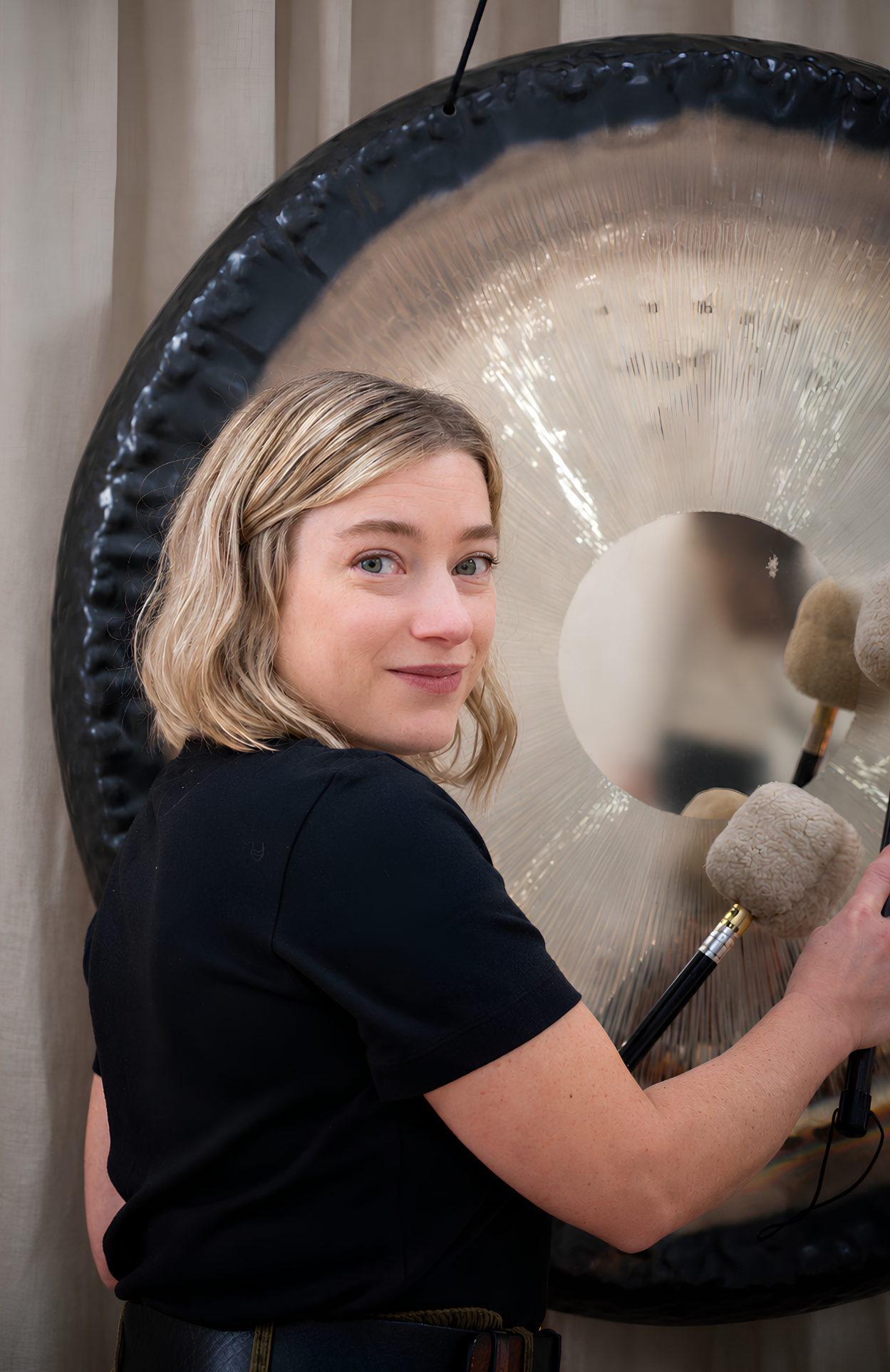 Teacher Daria with Gong