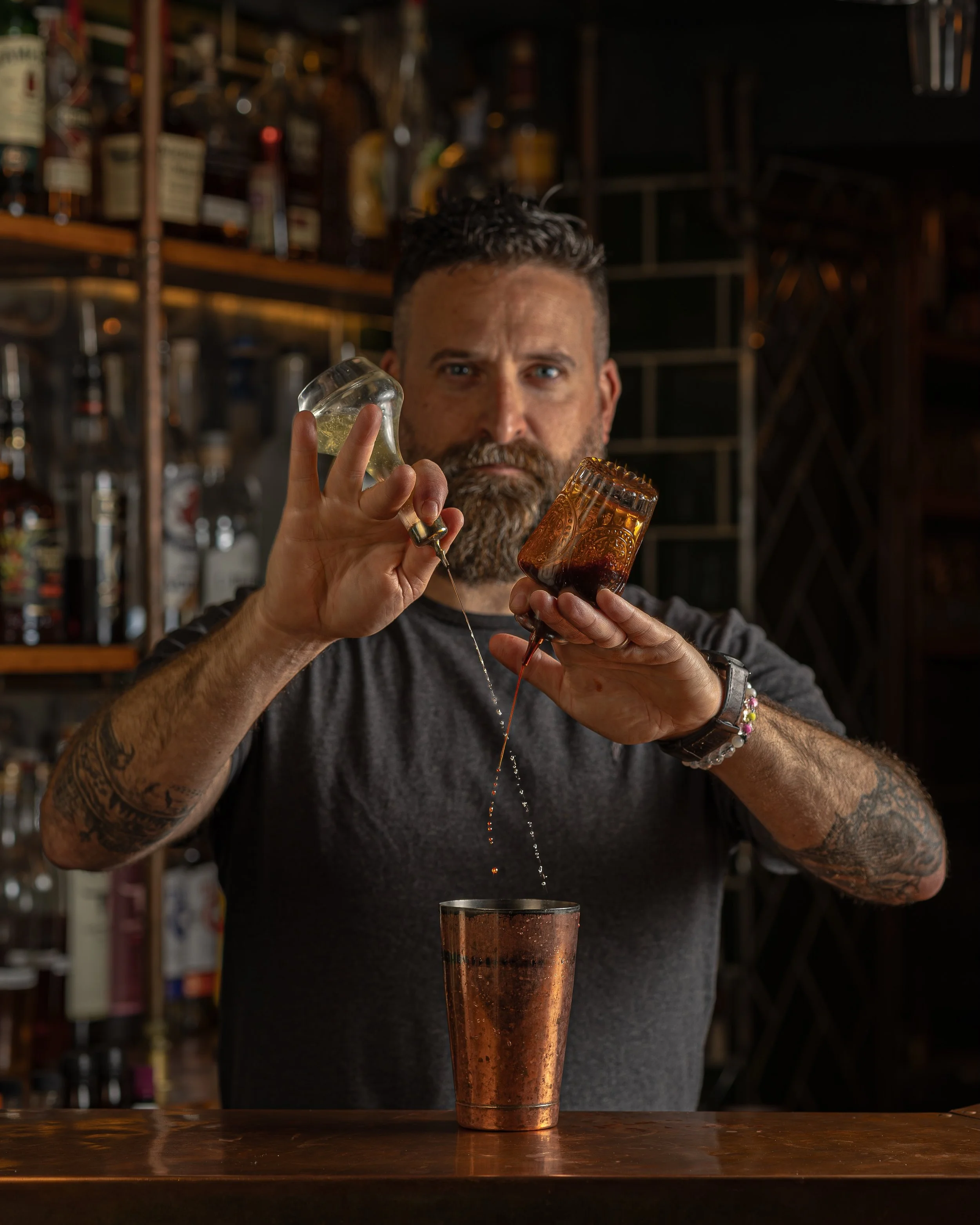 Josh: Hey Jamie, look cool! 
Jamie: 😎 

@tomthumbnewquay x @cornwall_cocktailer x @fezant.creative 

#tomthumbcocktailbar 
#newquay
#cornwall 
#fezant