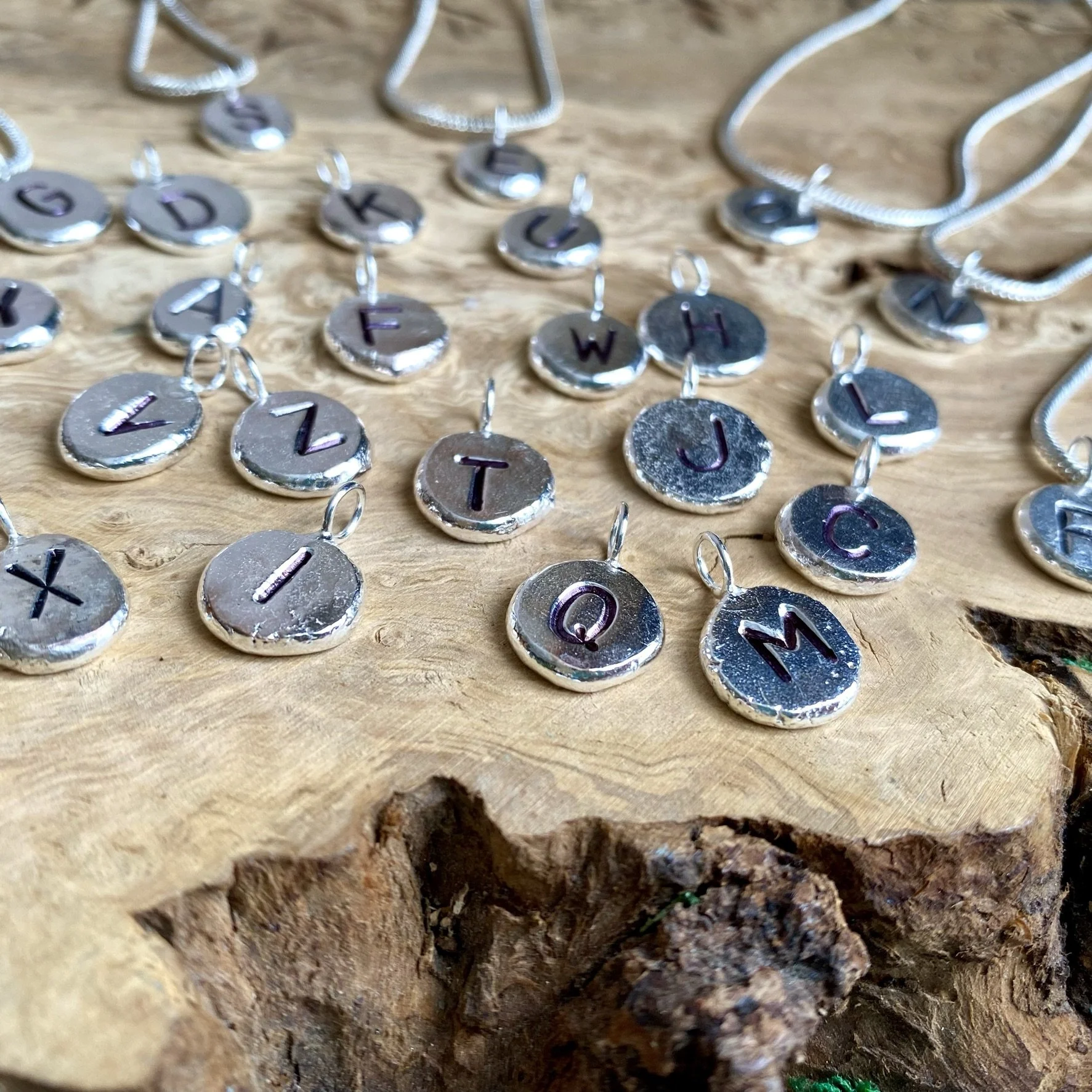 Beach Pebble Initial pendants
