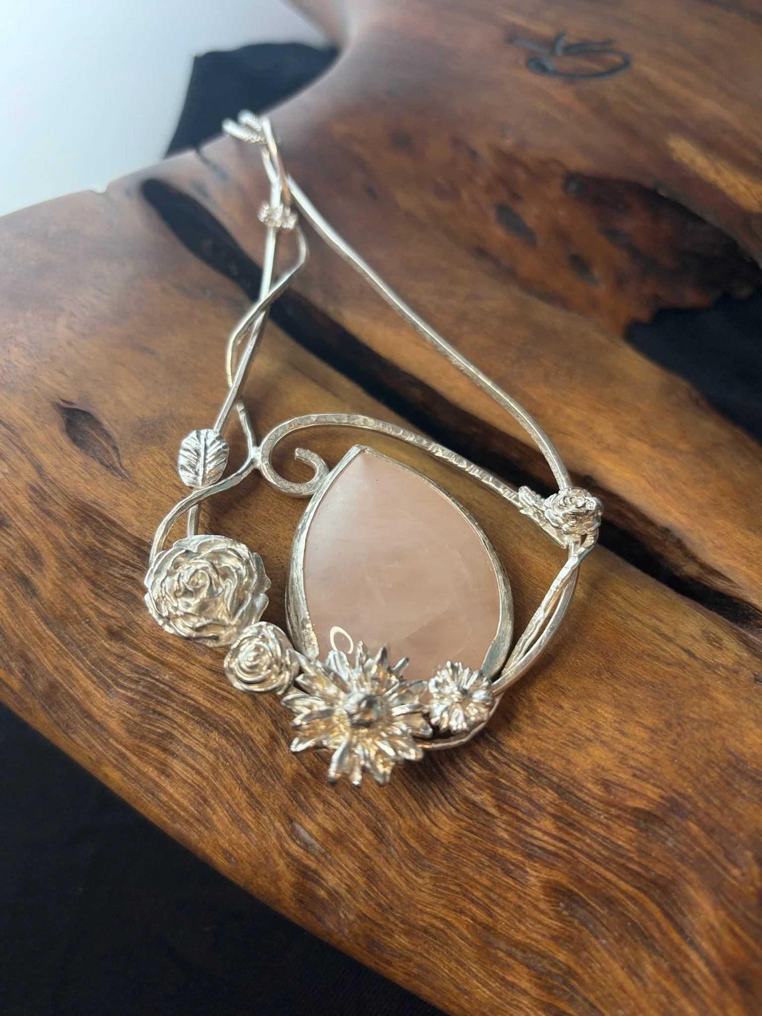 Botanical Rose Quartz Necklace