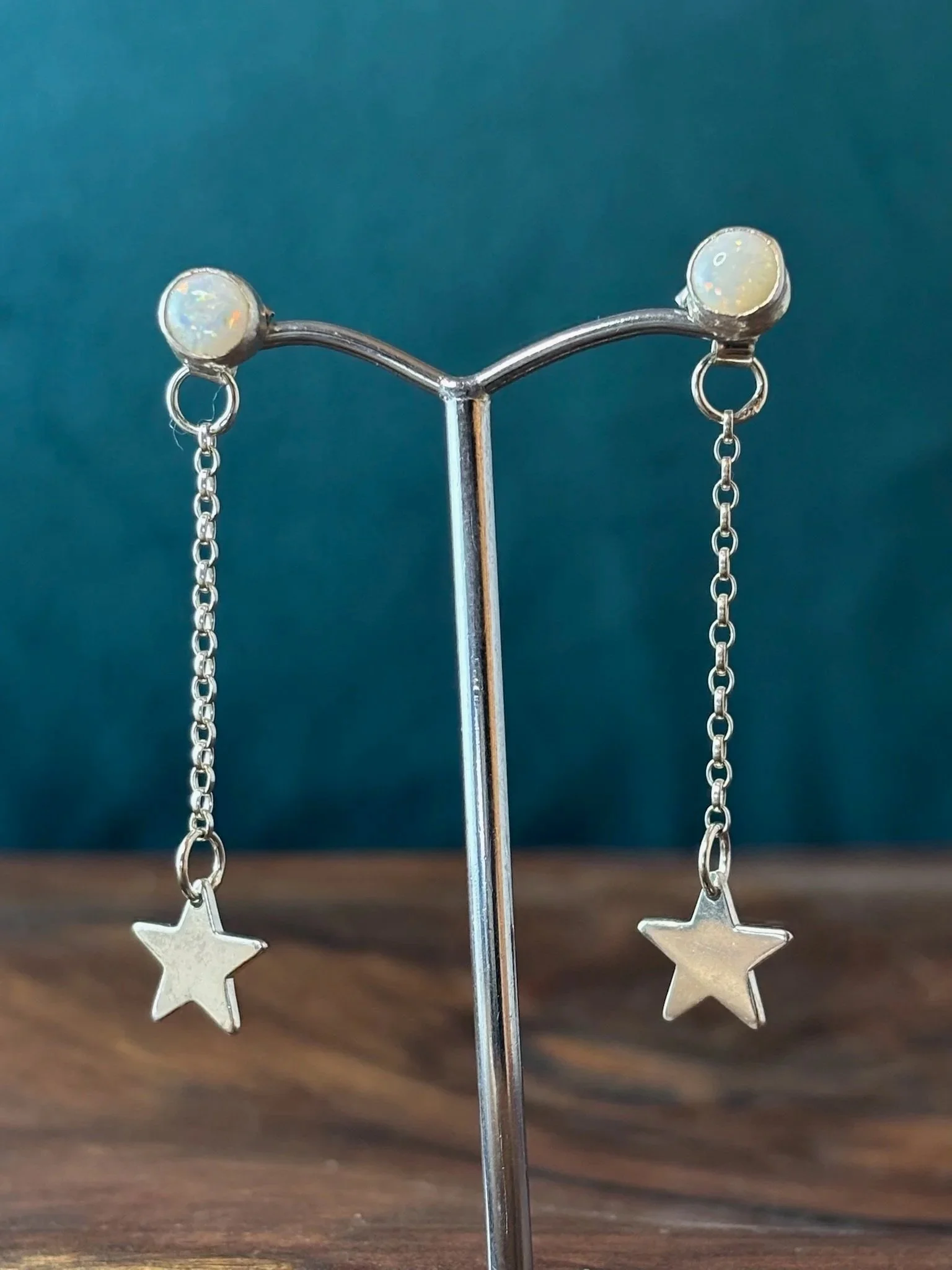 Luna Earrings with Star Droplets