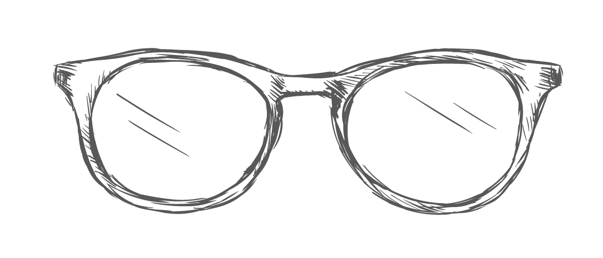 Sketch of a pair of sunglasses